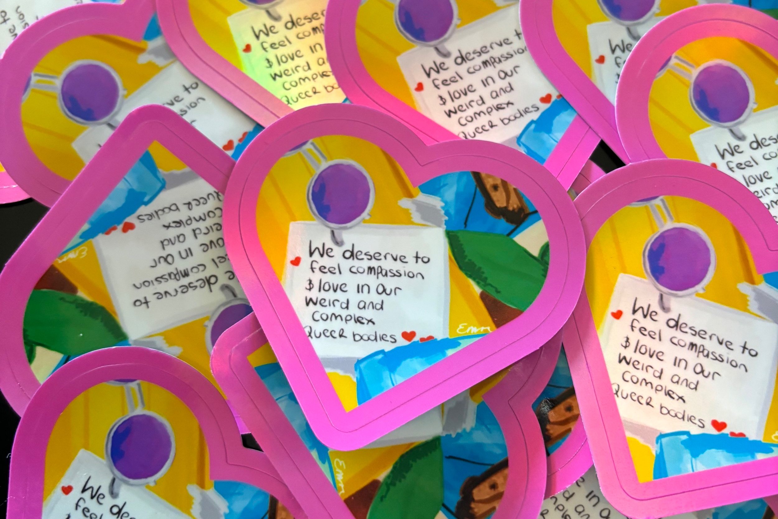 Queer body love sticker