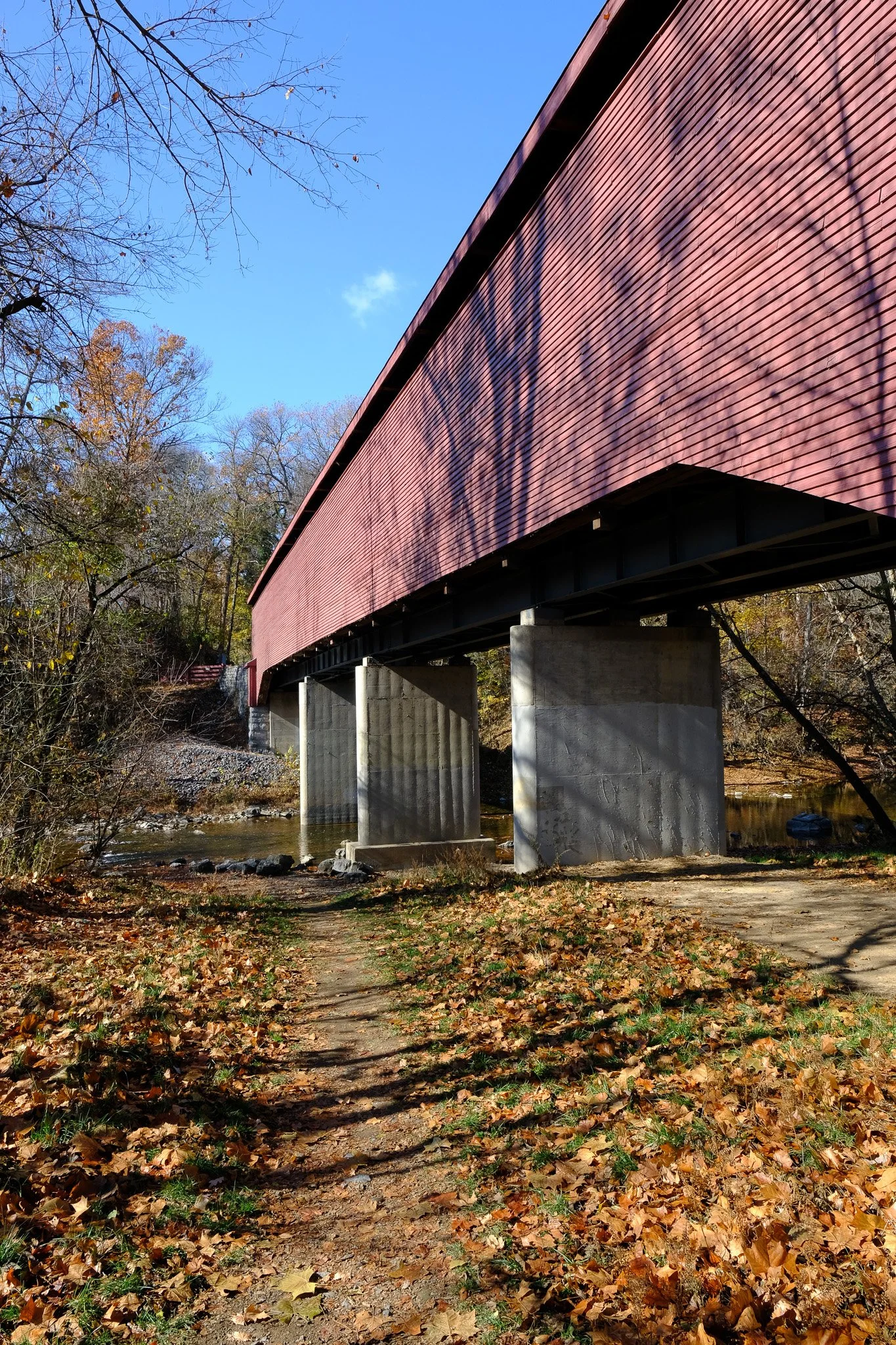 The foundation of the Meem's Bottom Bridge in Mount Jackson, VA.