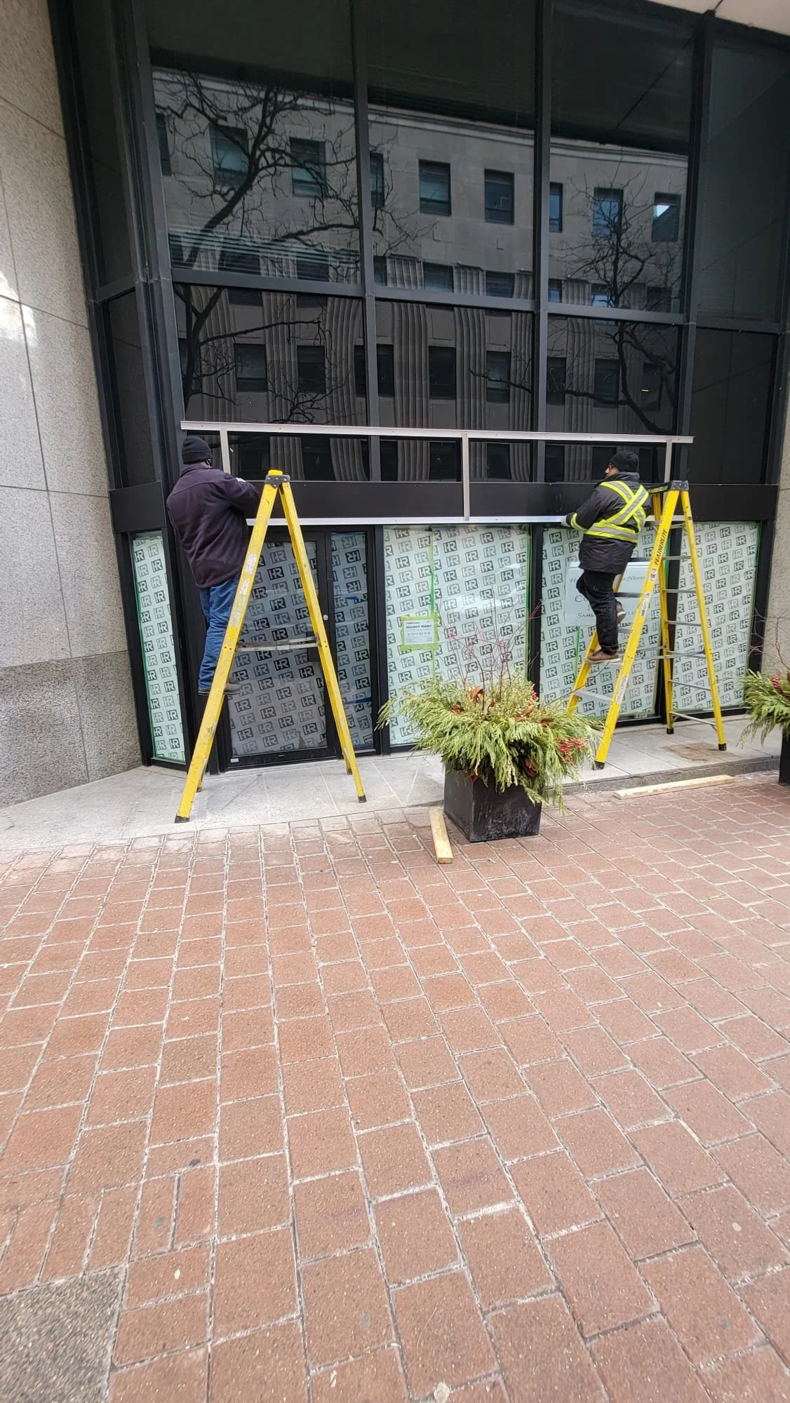 Custom storefront sign installation project