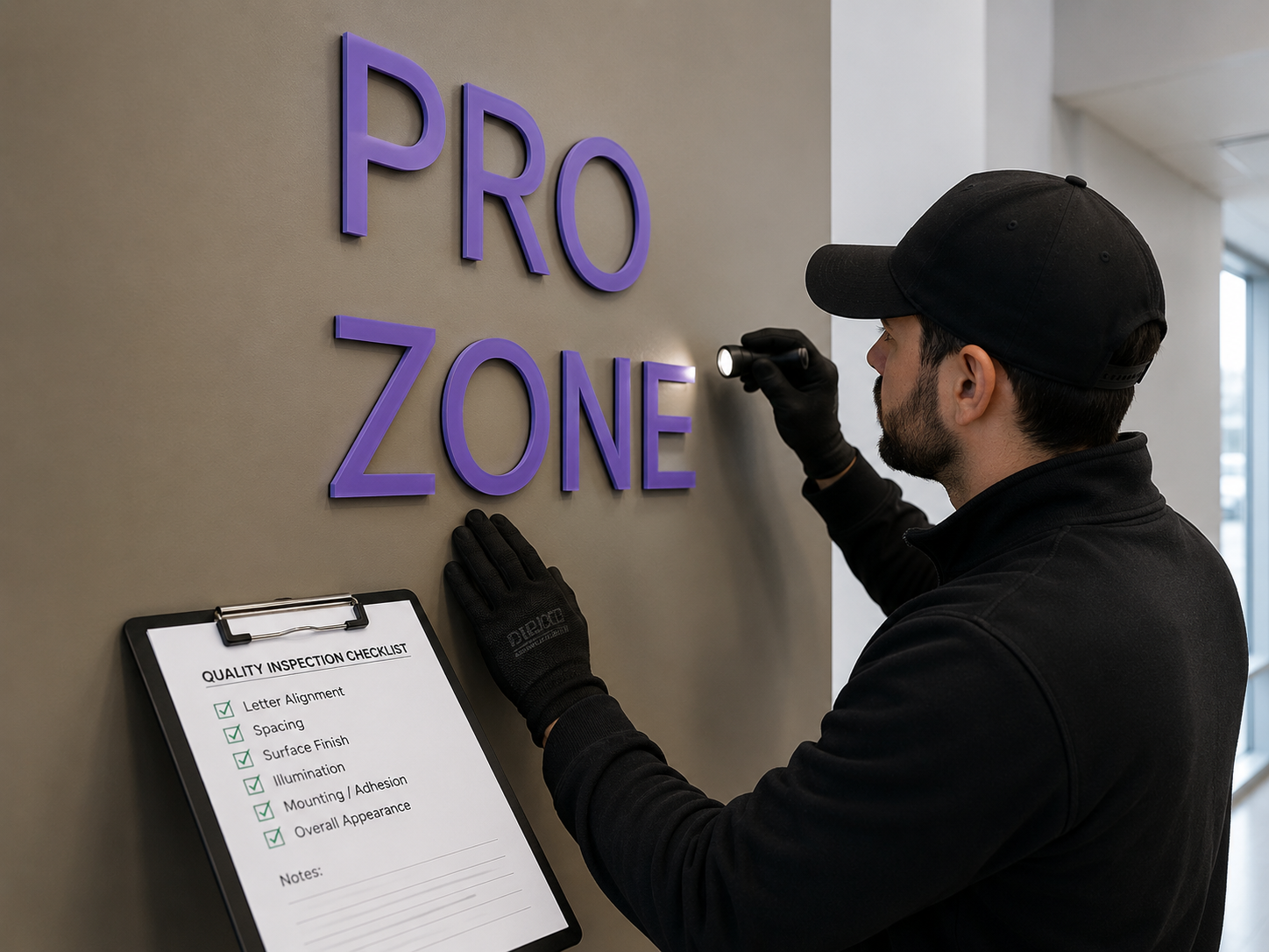Custom sign manufacturing material sample
