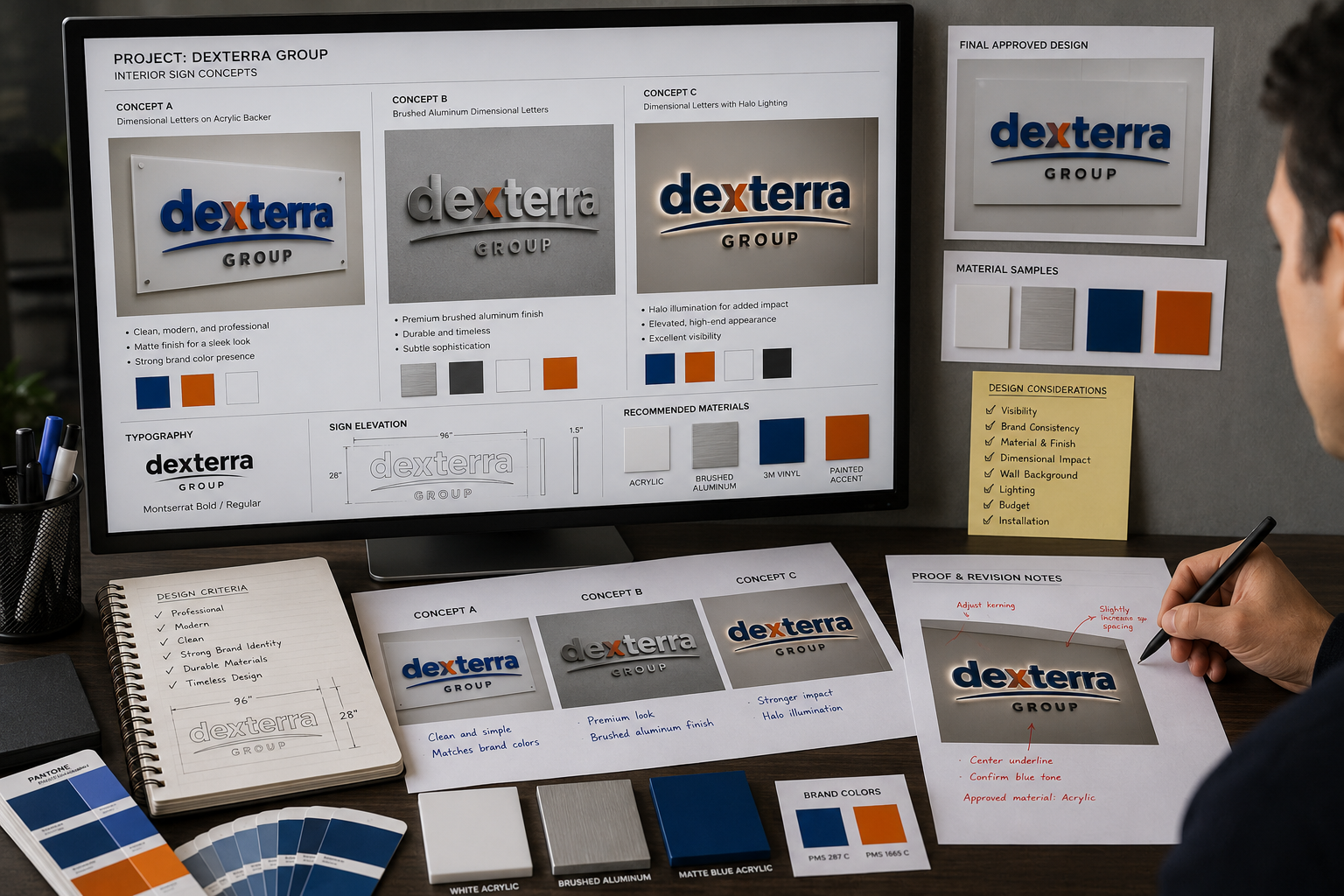 Custom sign design concept mockup