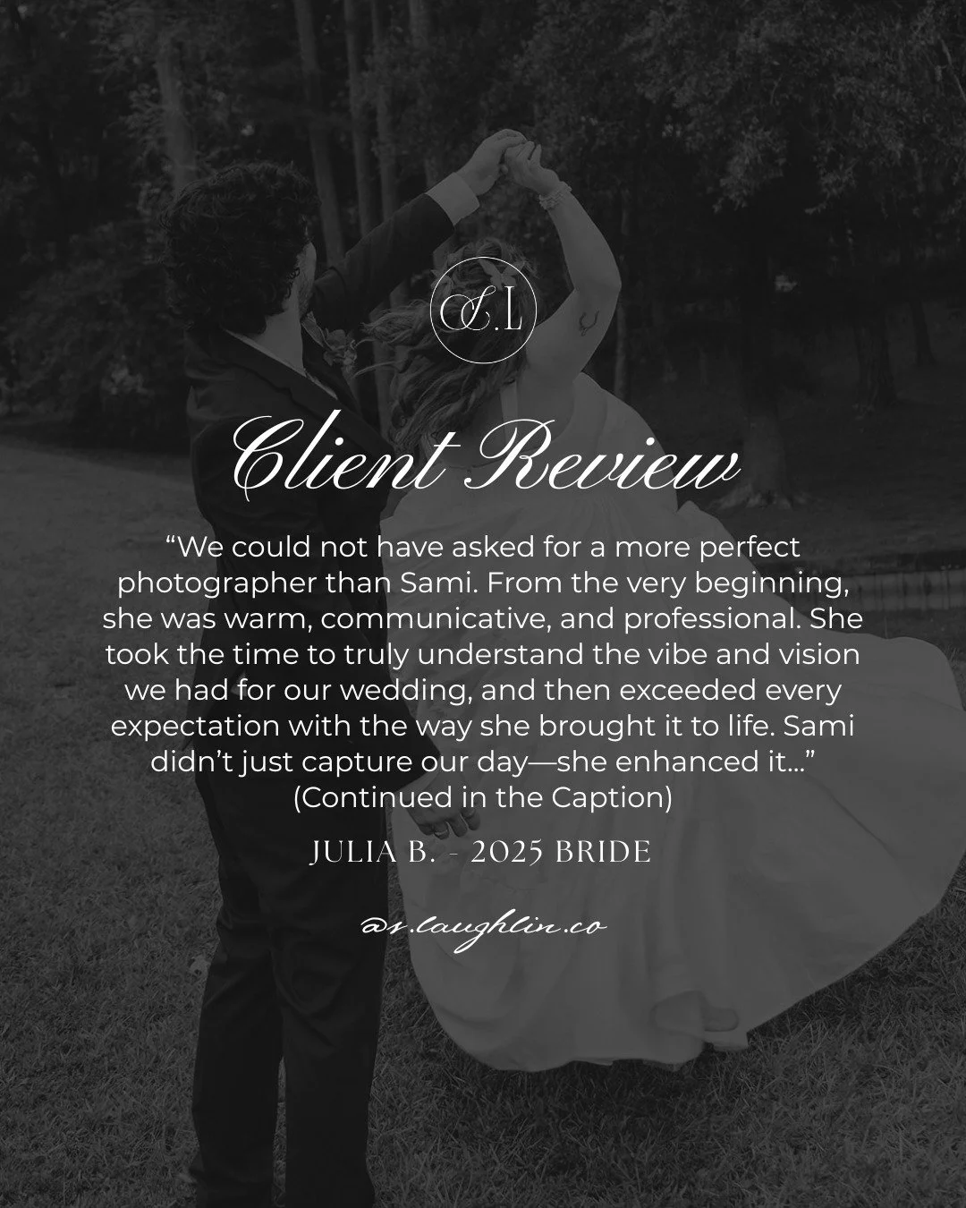"We could not have asked for a more perfect photographer than Sami. From the very beginning, she was warm, communicative, and professional. She took the time to truly understand the vibe and vision we had for our wedding, and then exceeded every
