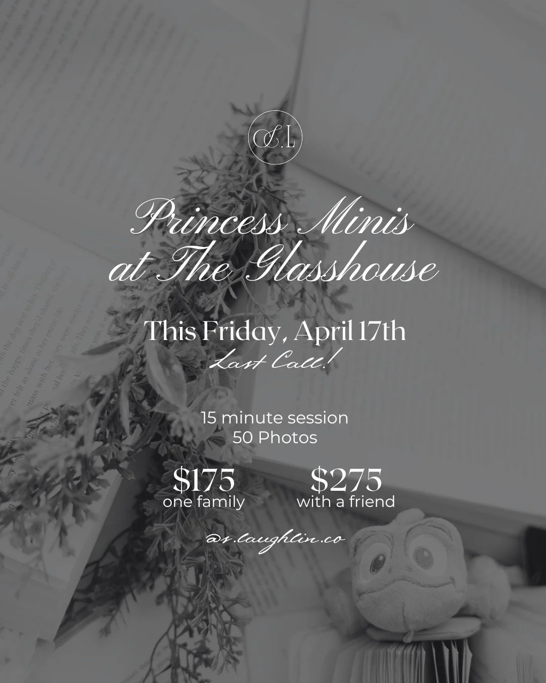 ✨ A real princess is visiting the glasshouse&hellip; ✨ Last Call! 🚨

Your little princess will step into a magical evening meeting Rapunzel for a fairytale photo experience at The Glasshouse on Townes.

During your 15-minute session, children will h