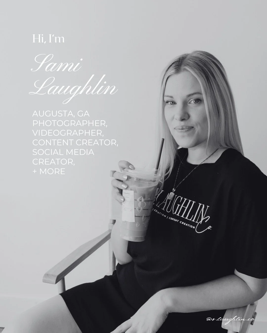Hey there! If you're new around here my name is Sami Laughlin.
I am a visual media specialist located in Augusta, GA and I specialize in branding &amp; portrait photography, videography, content creation, and basic social media strategy and creation.