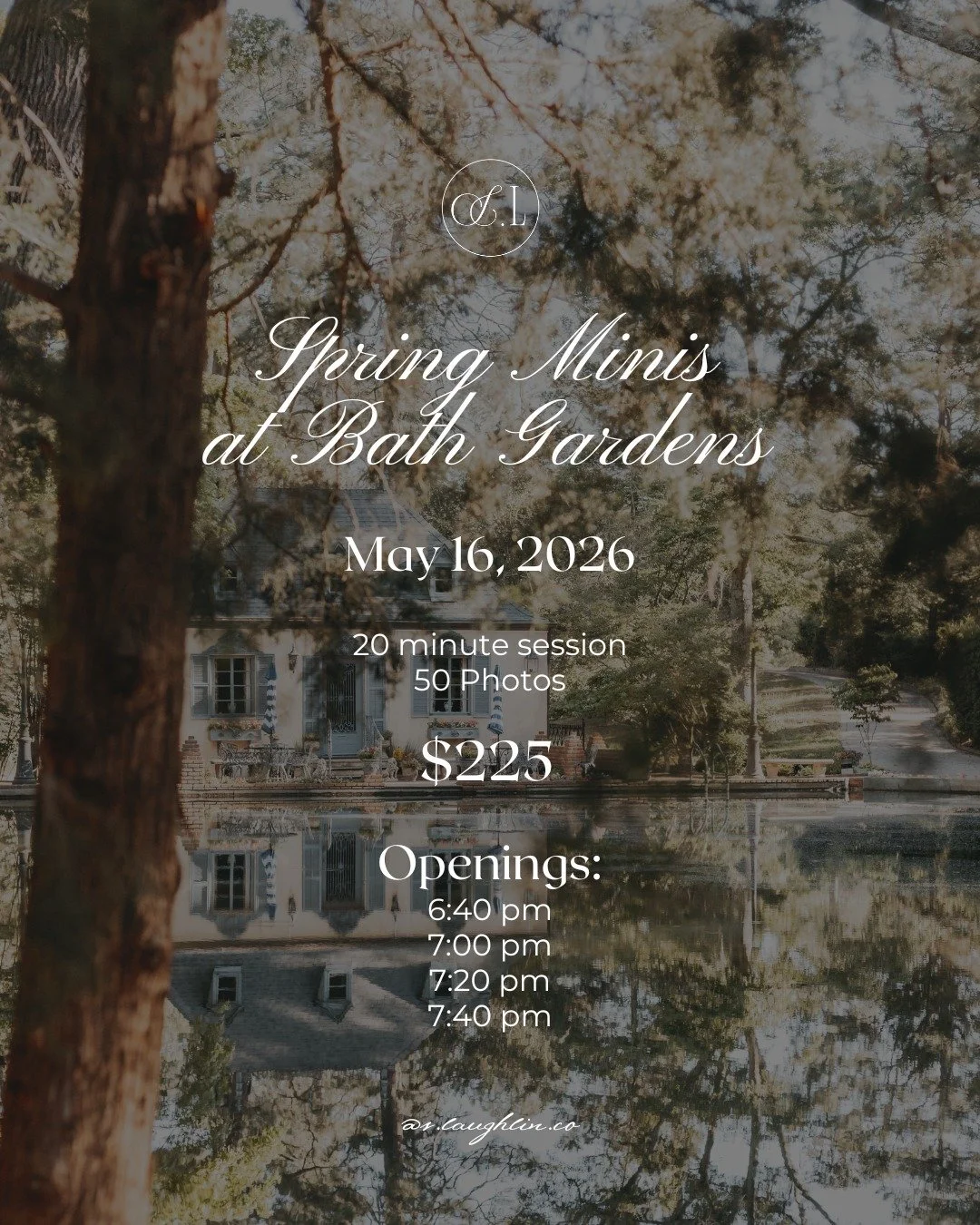 ✨ Spring Minis at Bath Gardens ✨

If you&rsquo;ve been waiting for the perfect time to update family photos, this is it.
On May 16th, I&rsquo;ll be hosting a limited number of mini sessions at Bath Gardens in Blythe, GA just as the light turns soft, 