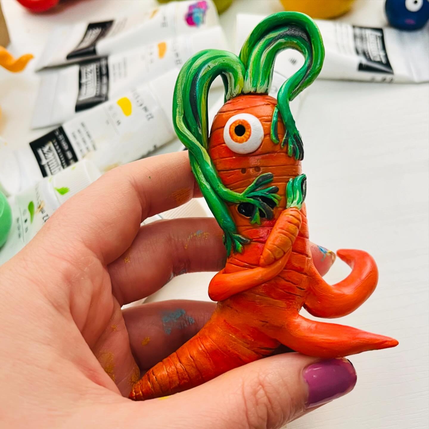 More iterations of fruit &amp; vegetable cannibals 
🥕 🍐 🫐 🍓 🍑 🍋 

Back due to encouragement, intrinsic desire to will more of these weirdos into existence and the hope that this will make you look at your fruit twice 😉