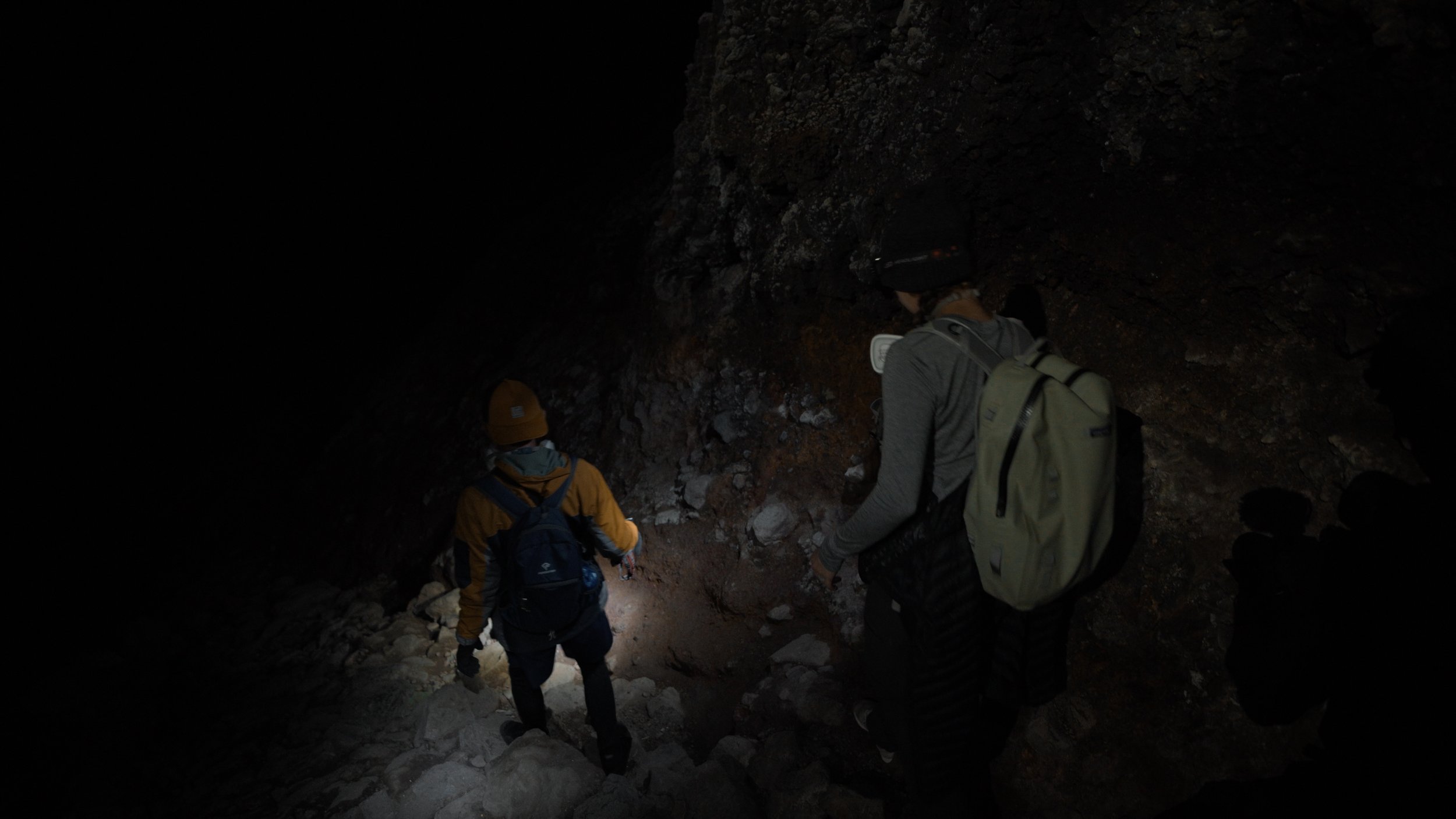 Then down into the crater