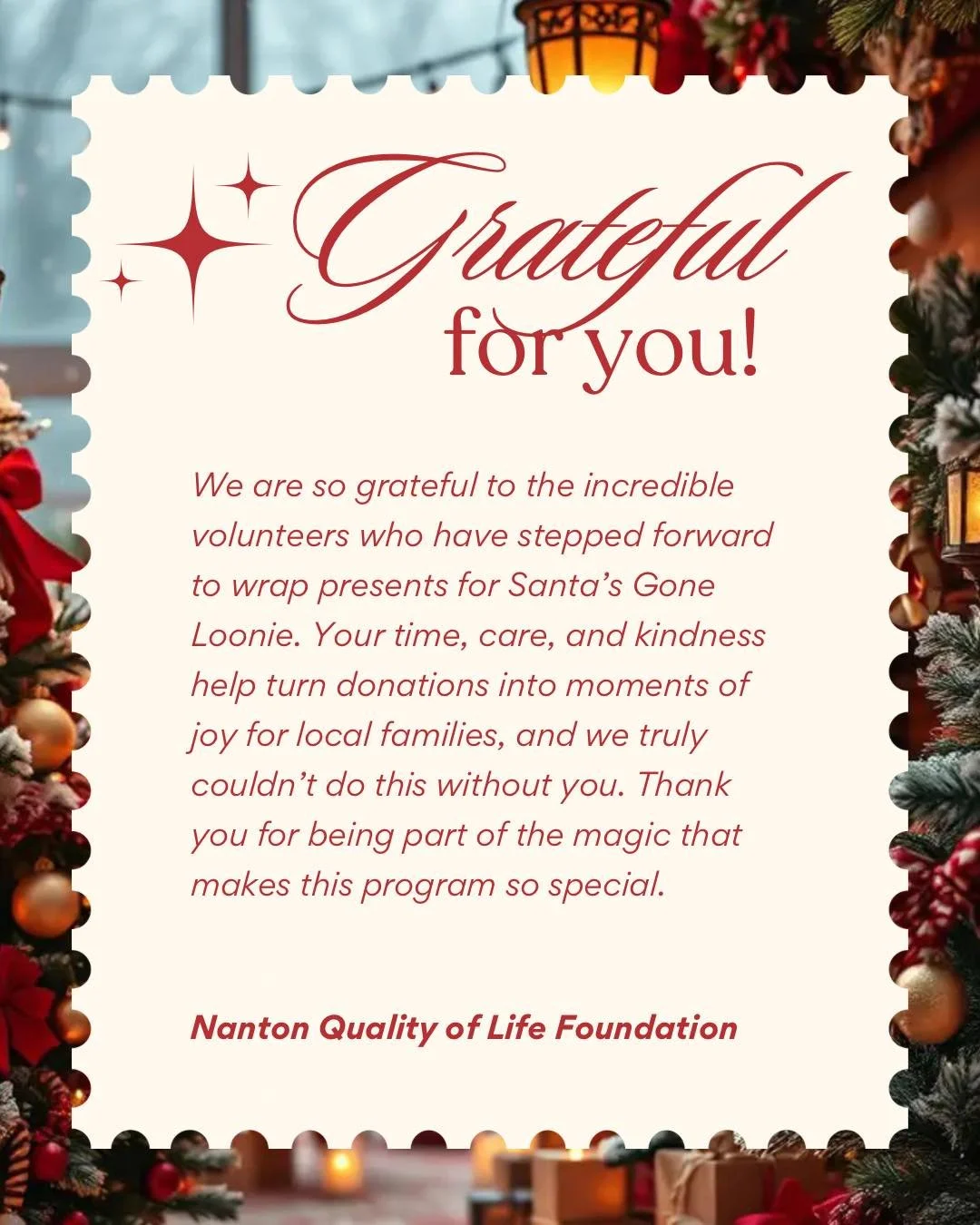 So much gratitude in one place. ❤️🎁

To every volunteer who showed up, wrapped gifts, and gave their time and care &mdash; thank you. Because of you, Santa&rsquo;s Gone Loonie is more than a fundraiser; it&rsquo;s moments of joy, dignity, and Christ