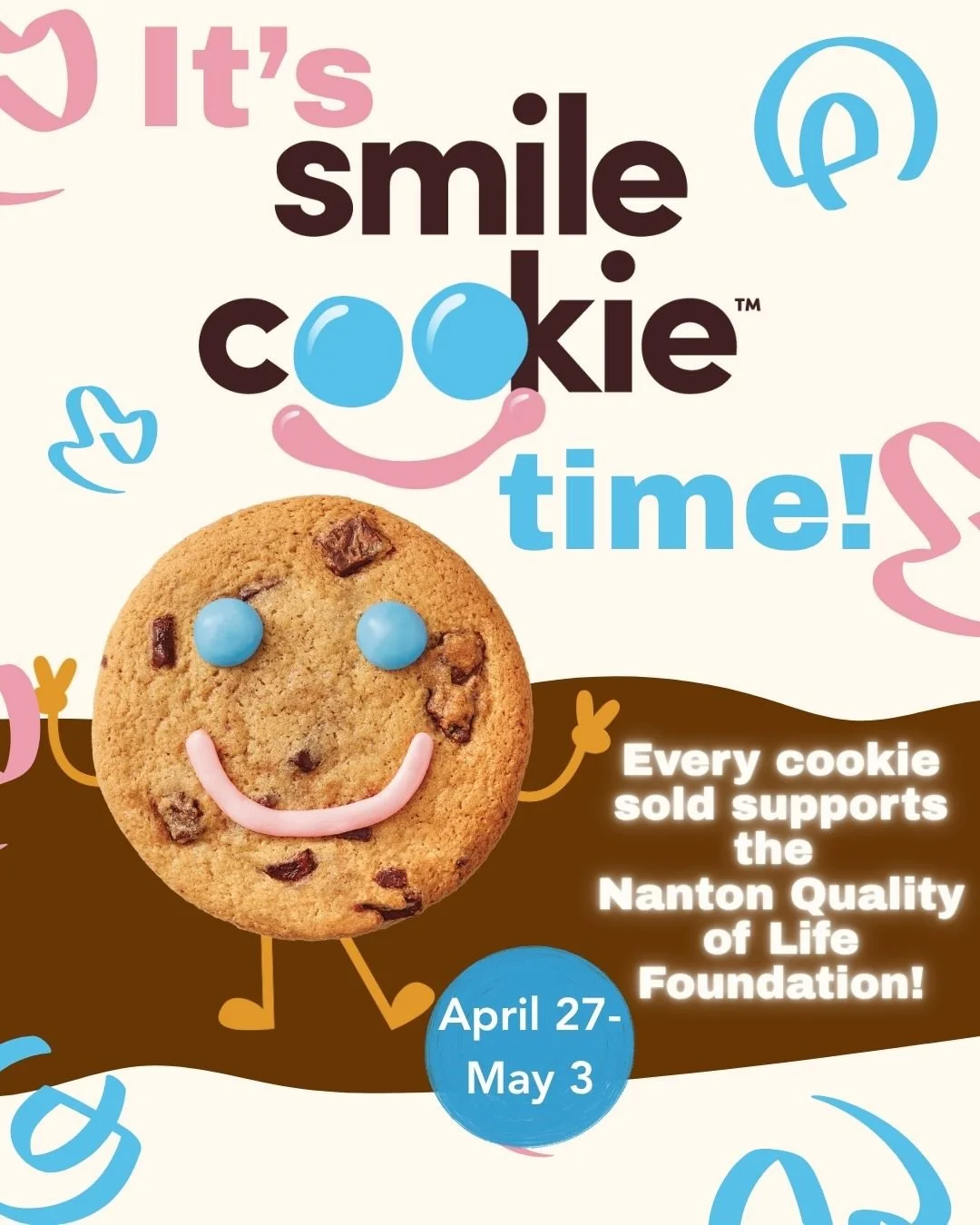 The wait is finally over&mdash;Smile Cookies are officially here! 🍪✨

From now until May 3, you can head over to our local Nanton Tim Hortons and grab a cookie (or a dozen!) to help support the Nanton Quality of Life Foundation.

Every single dollar