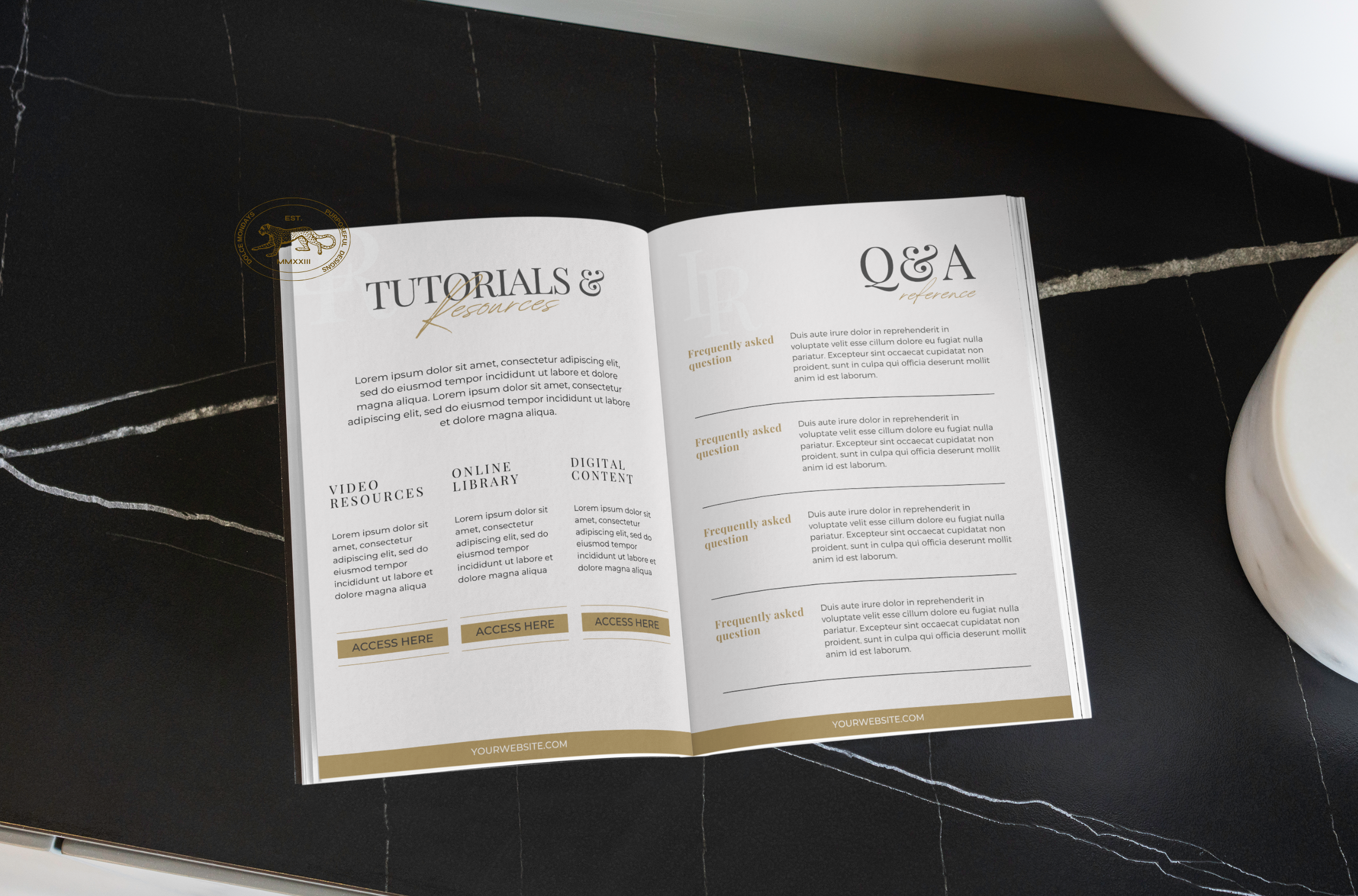 Modern and professional welcome packet template for business coaches in letter size.