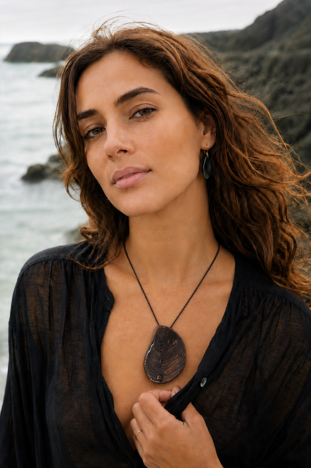 oyster shell pendant ocean-inspired contemporary jewellery and enduring natural materials.