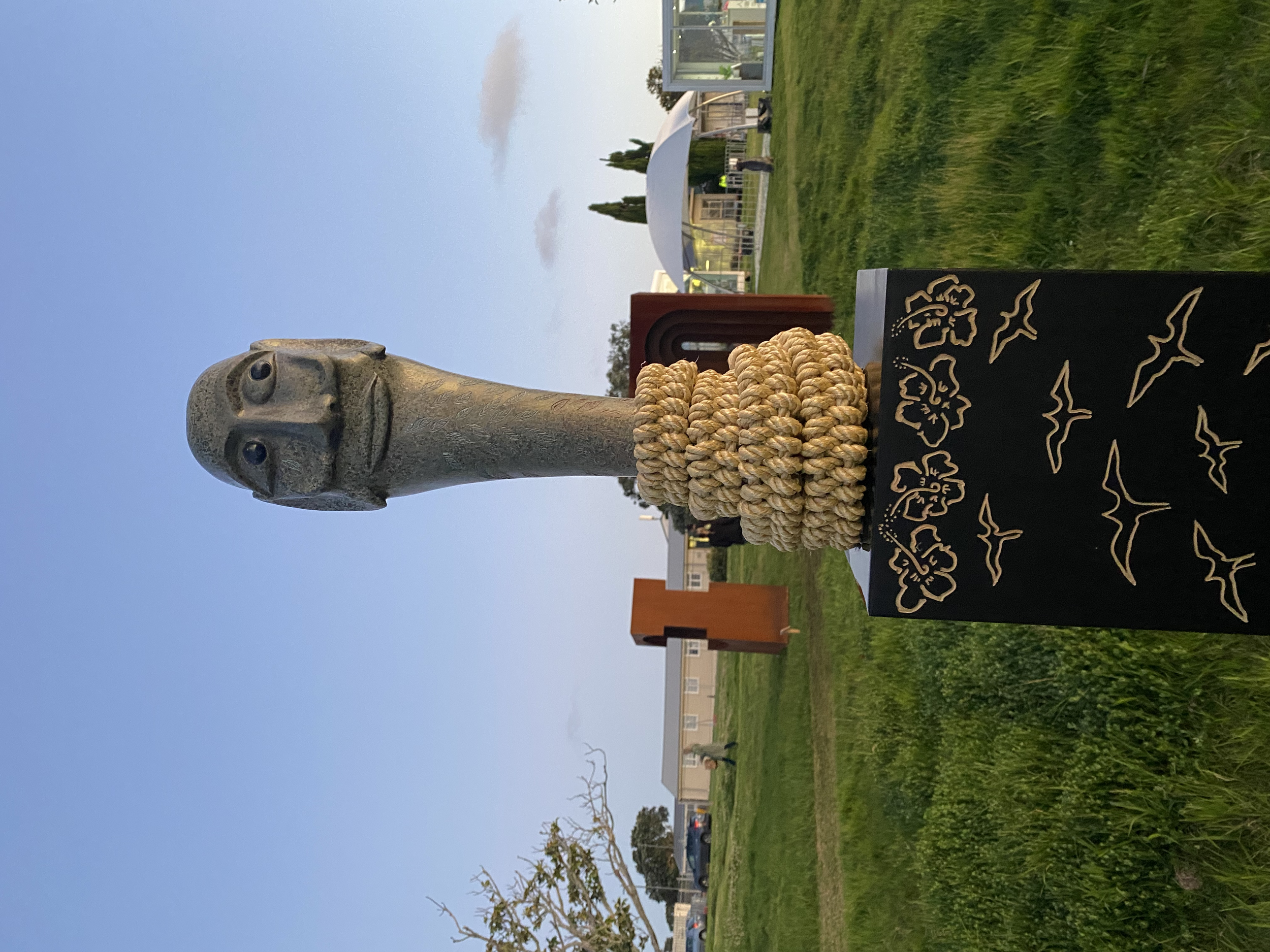 Easter Island Chief, Council of Ancestors, 2023. Andesite, POA.