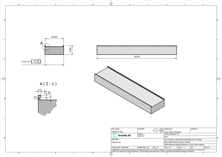 3D tegning og produksjostegninger