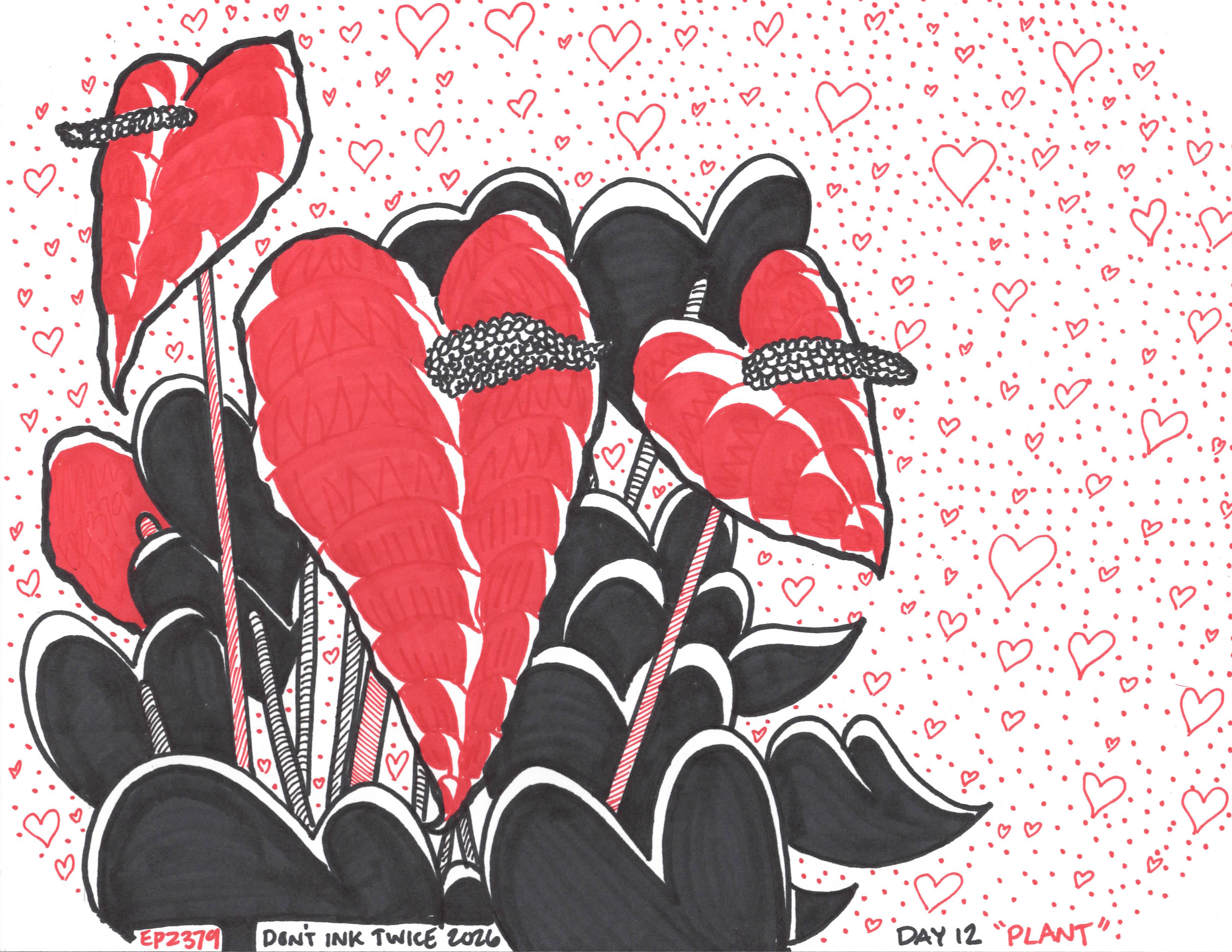 Wanted to use some real-world inspiration for today, as this particular 'plant' is actually something that we've had in our house for several years! The shapes of the Anthurium giving off that heart shape brings a nice vibe to the house!

Keep on gro