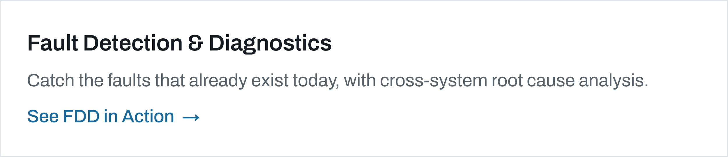 AI fault detection and diagnostics dashboard identifying root causes and prioritizing building system issues