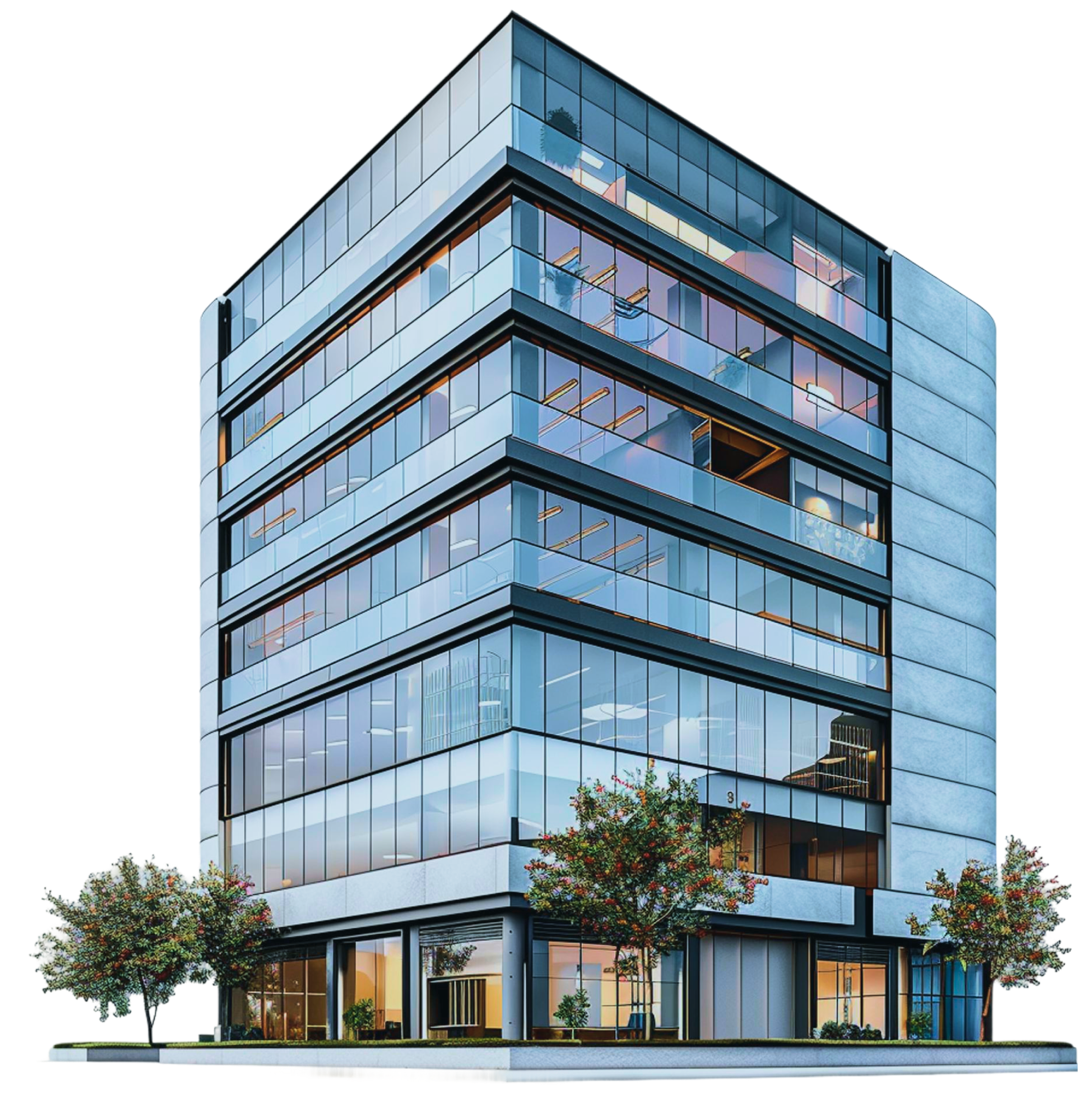 AI smart building dashboard showing energy savings and predictive maintenance insights