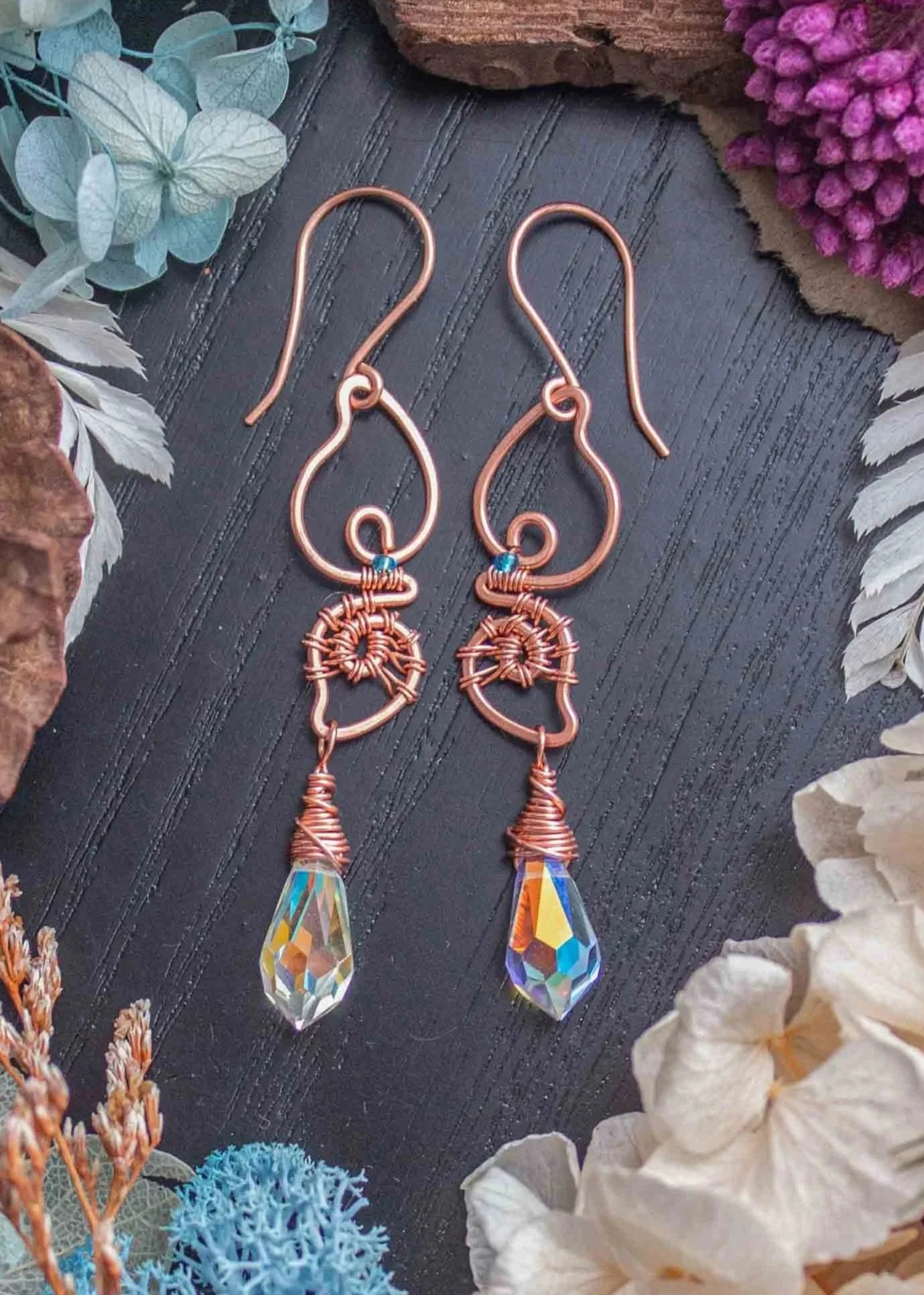 Wire Wrapped Butterfly Earrings