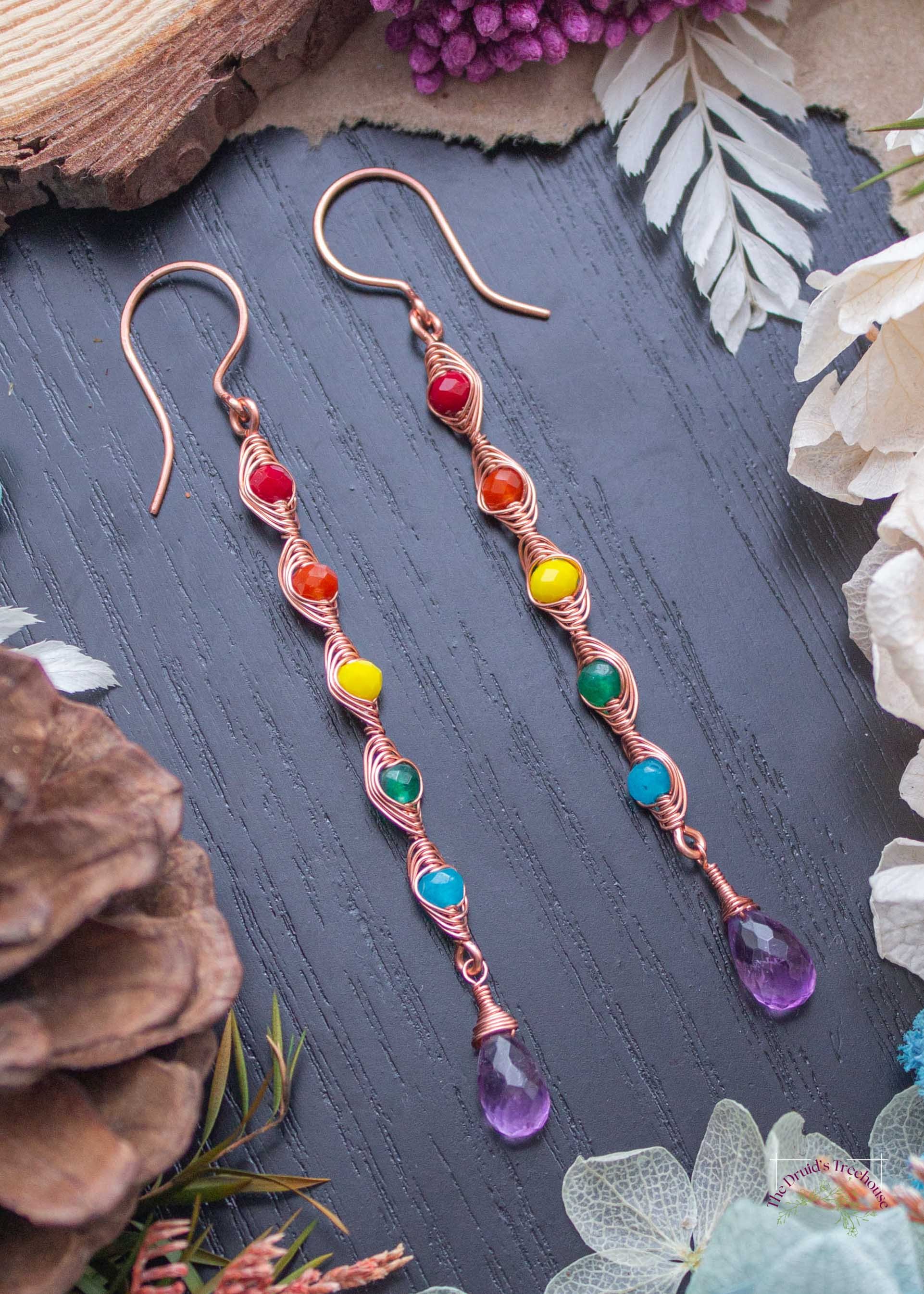 Rainbow Herringbone Dangles