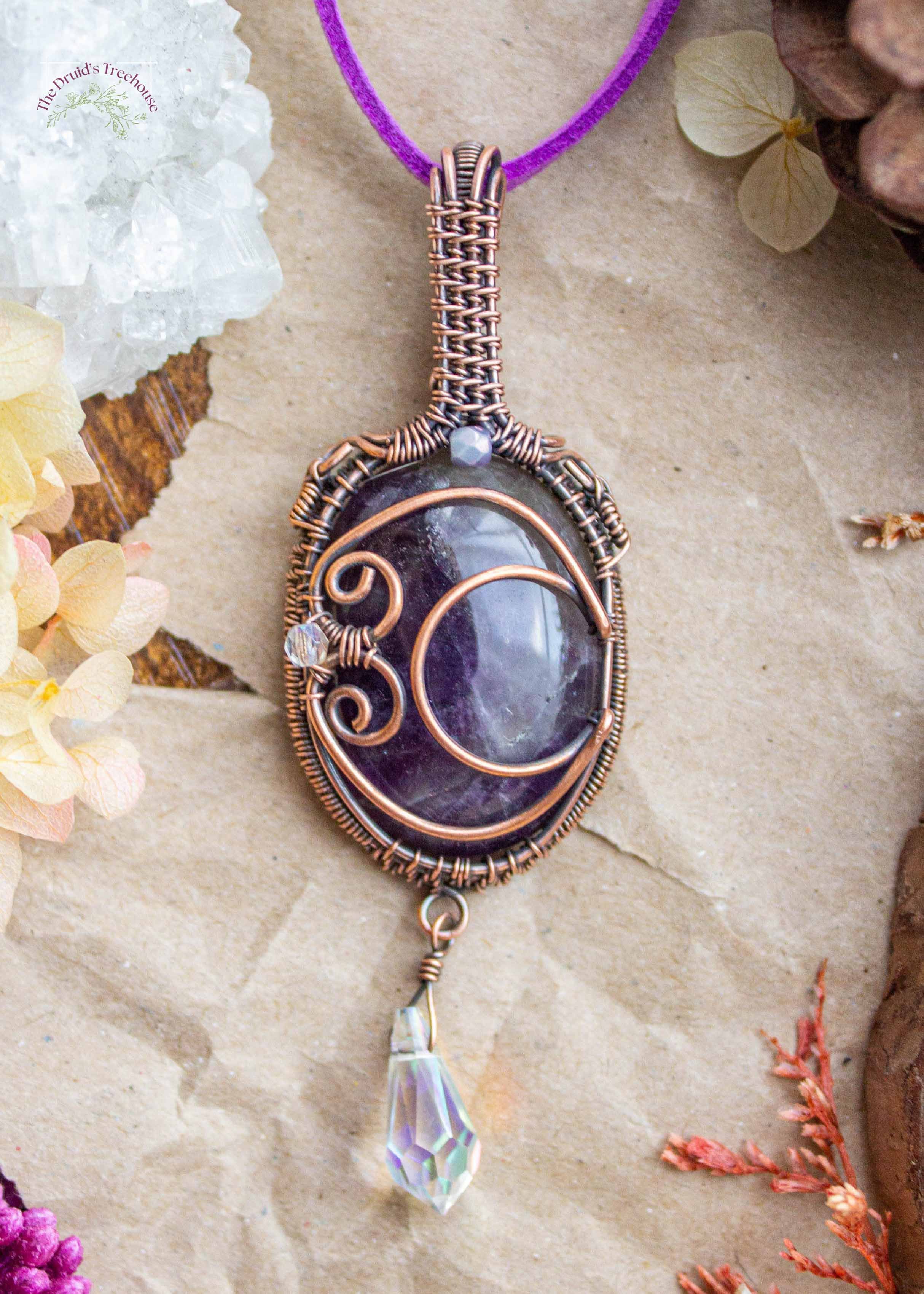 Crescent Moon Amethyst Pendant