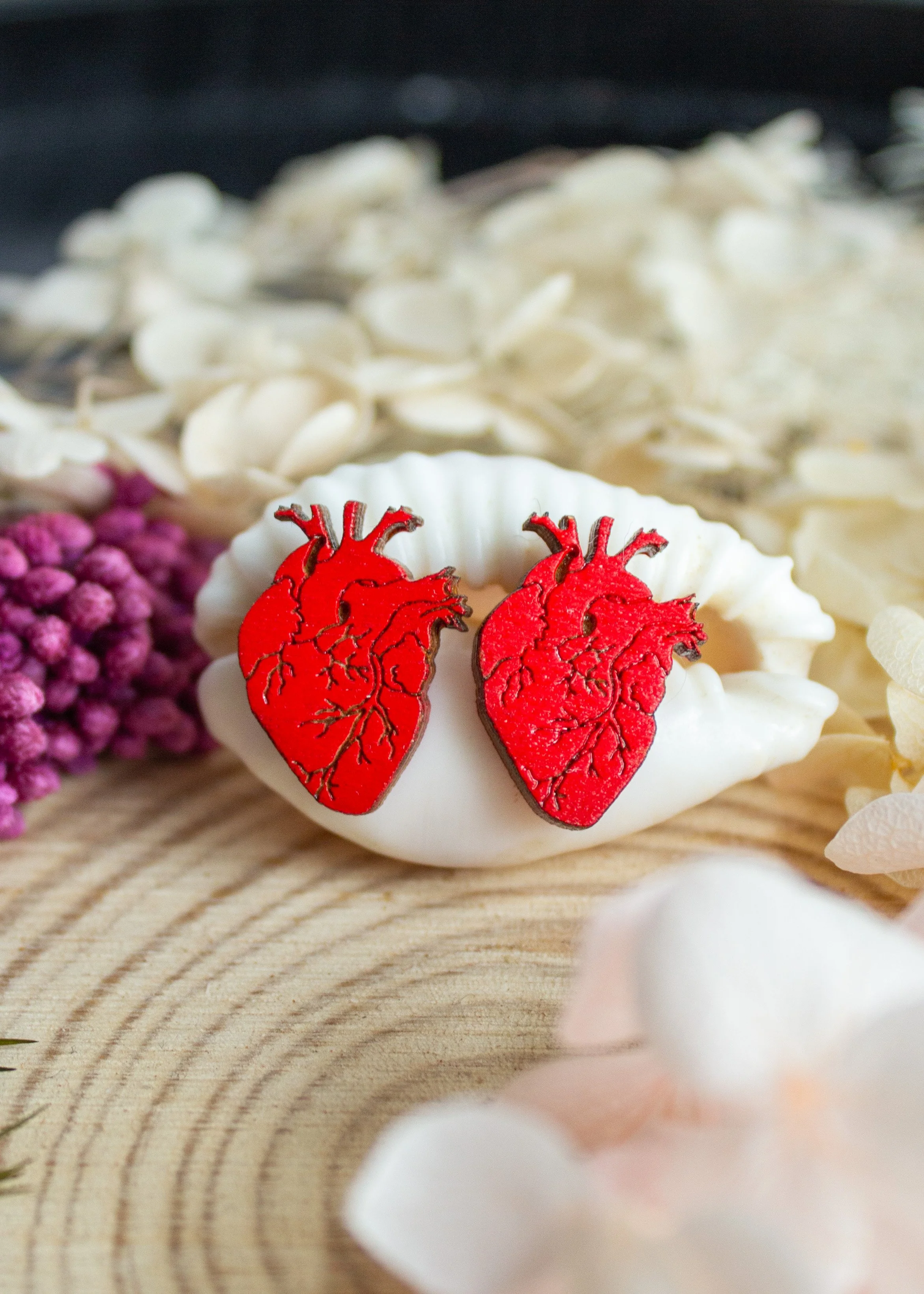 Anatomical Heart Stud Earrings