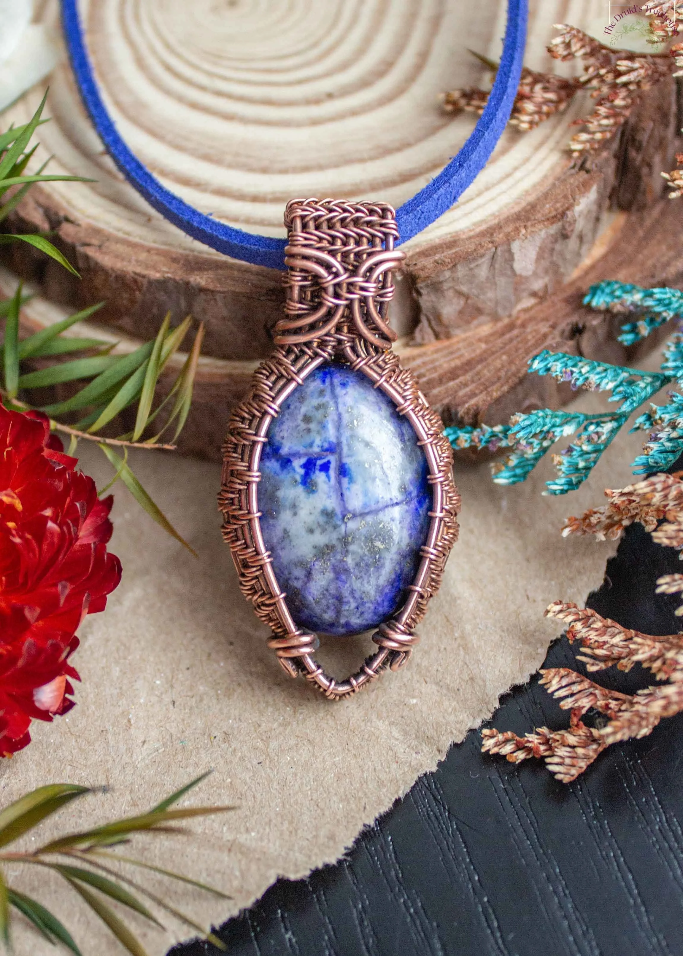 Wire Wrapped Lapis Lazuli Pendant