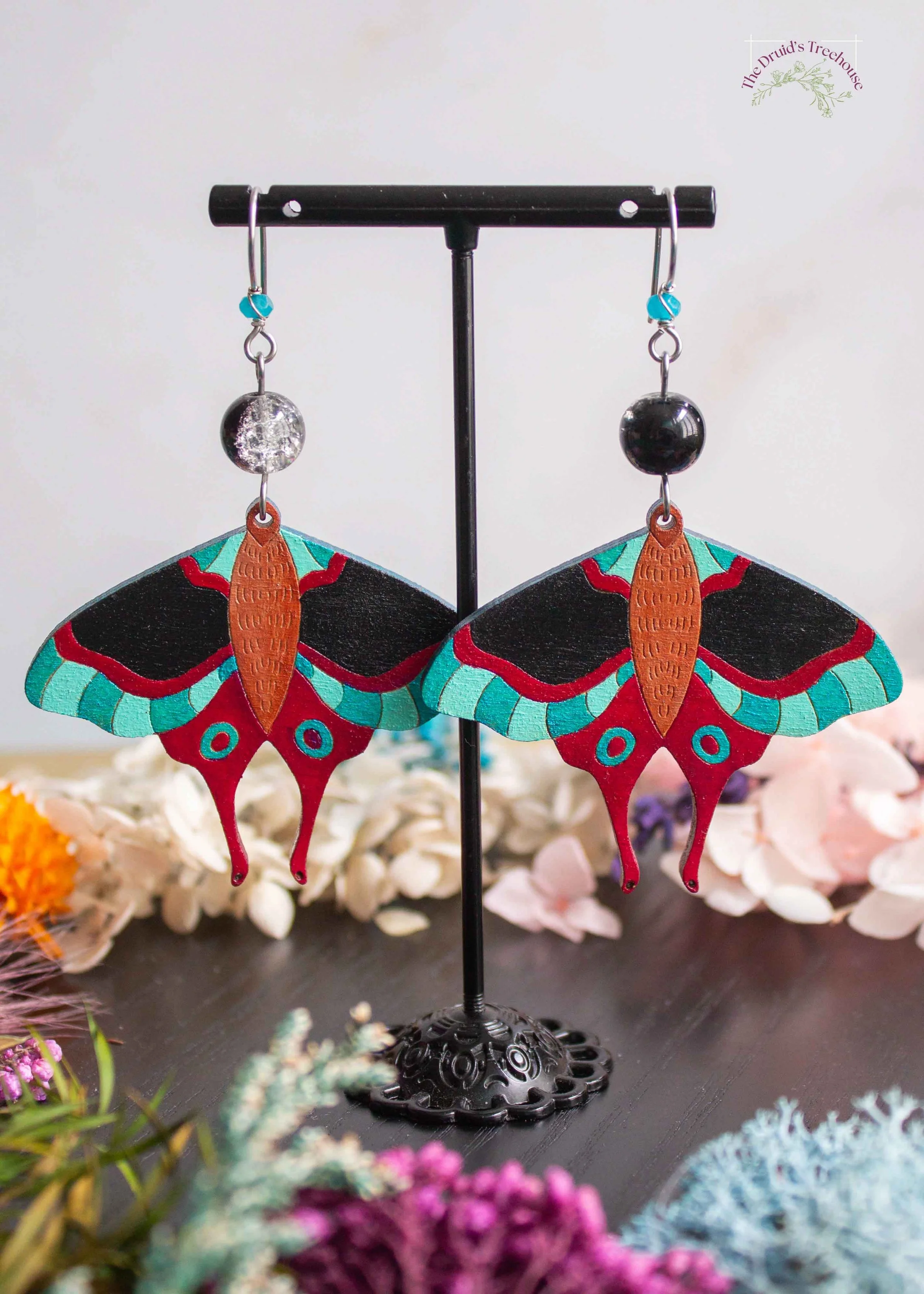 Red and Blue Butterfly Earrings