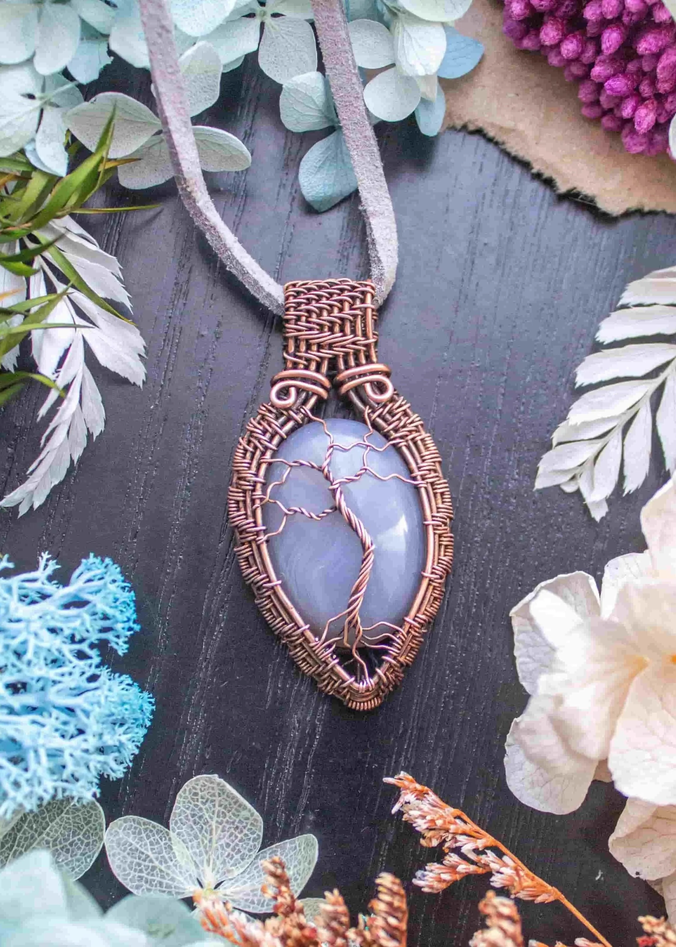Tree of Life Agate Pendant