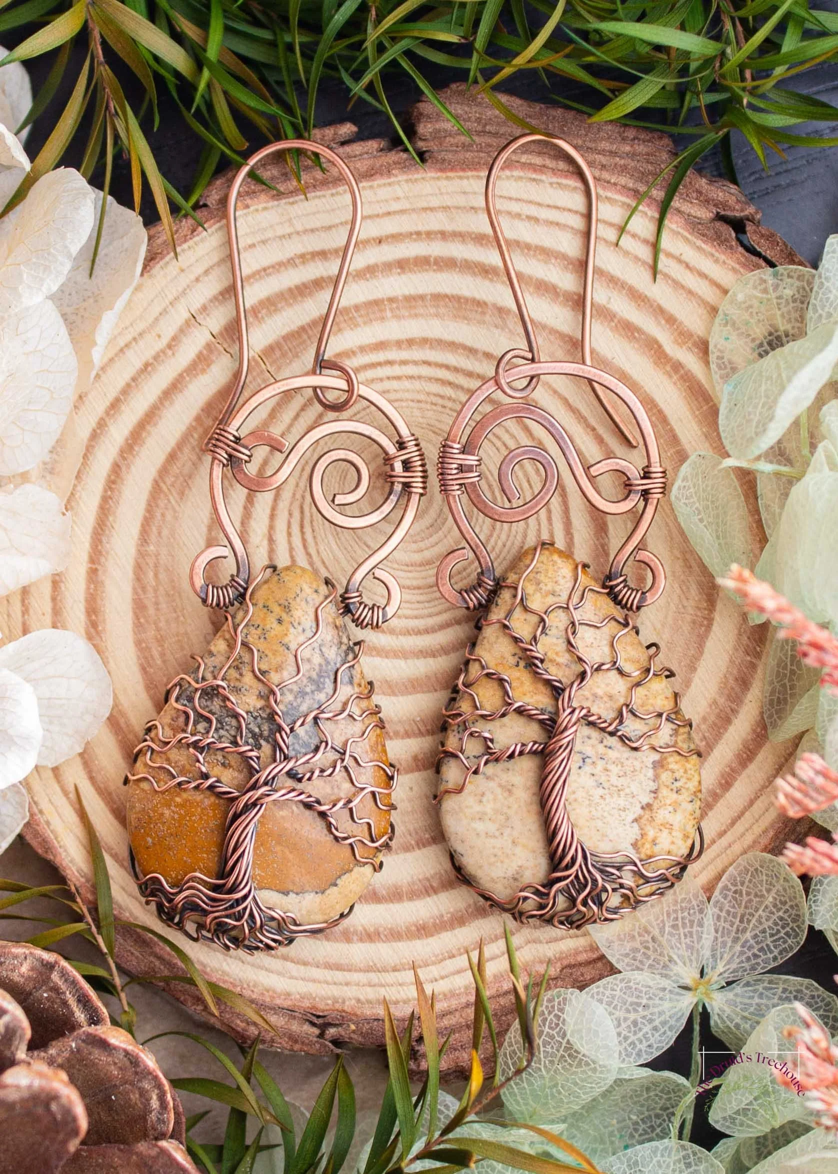 Tree of Life Jasper Earrings