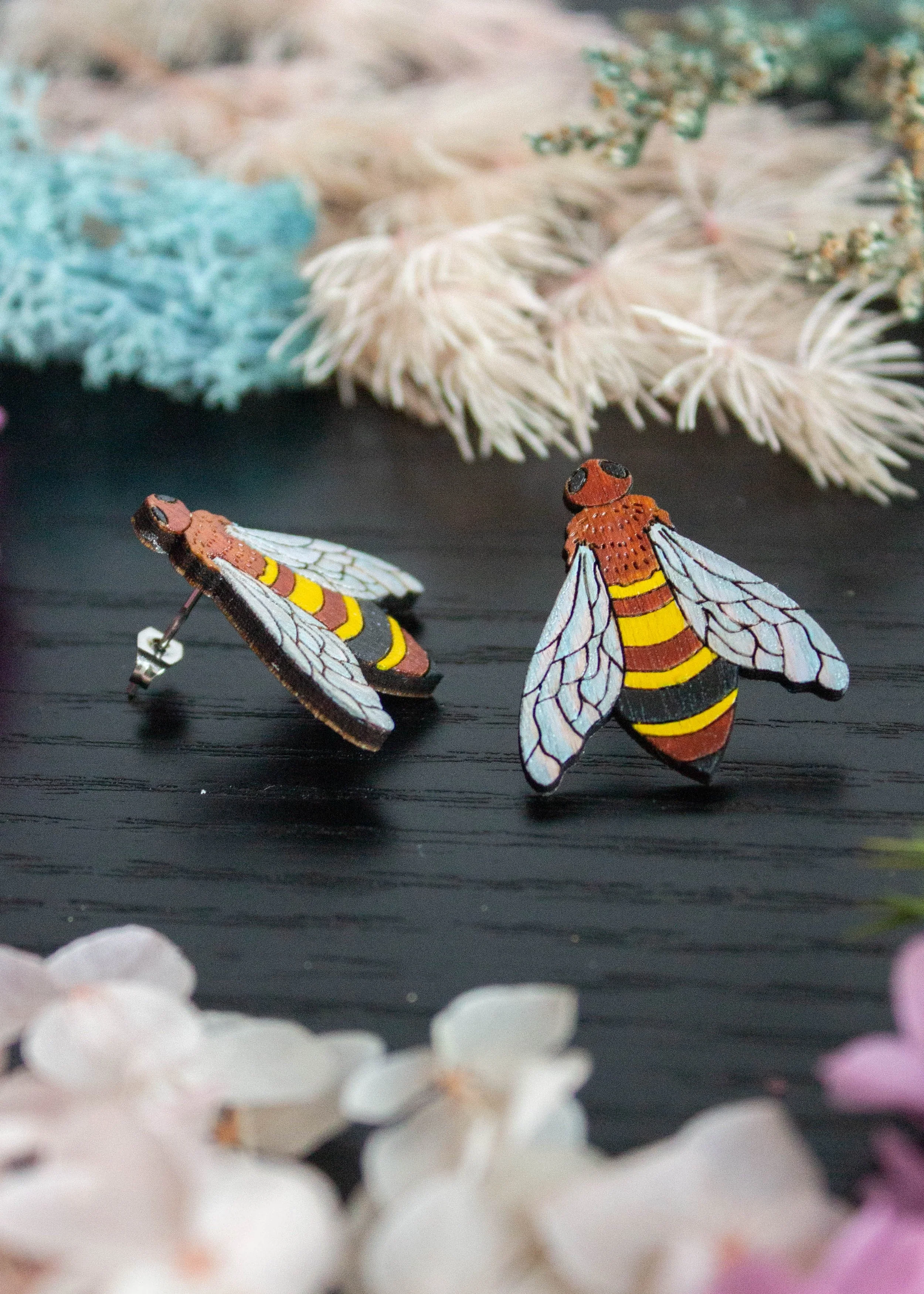 wooden-bee-studs-hand-painted-5.JPG