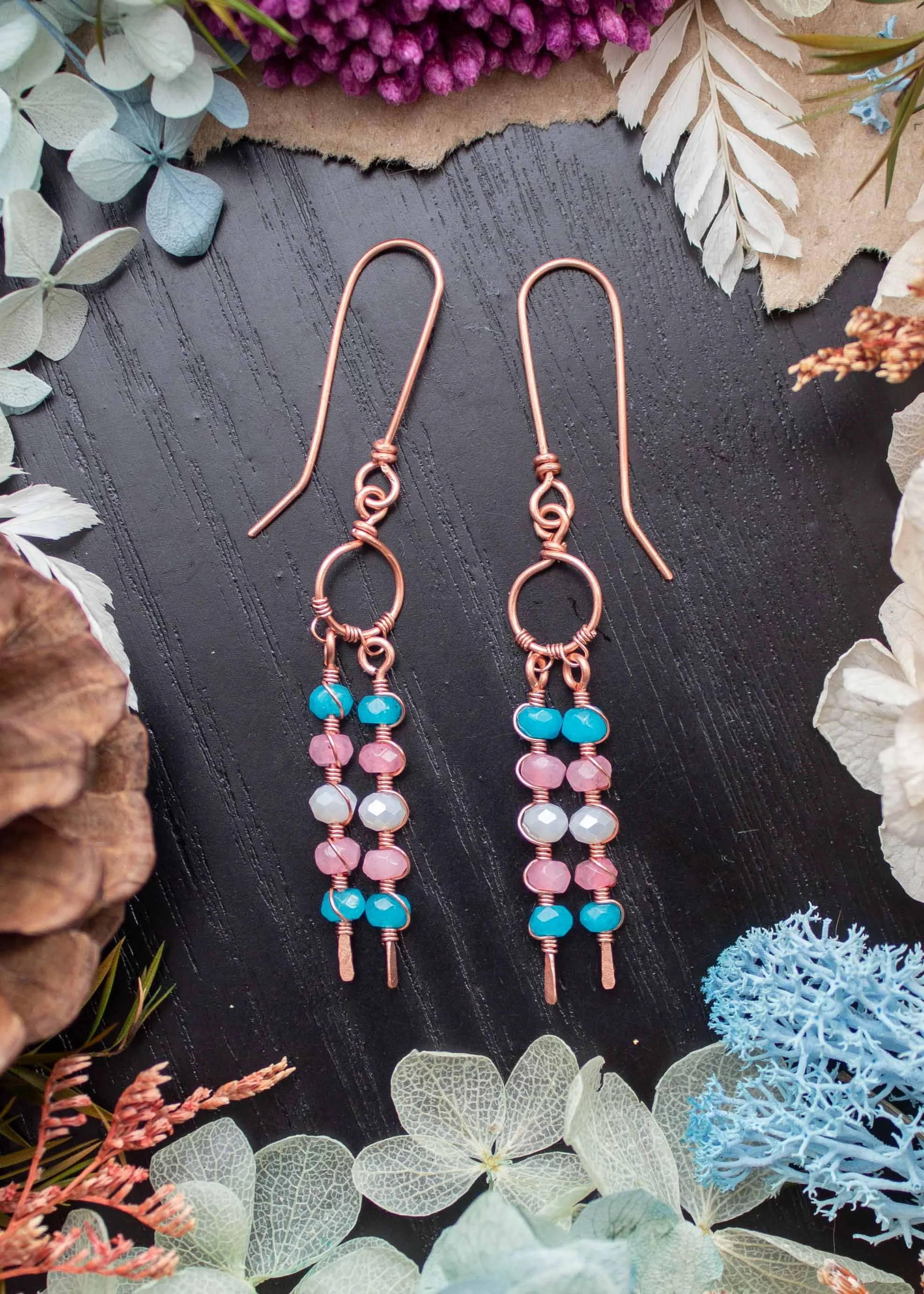 Transgender Flag Dangling Earrings