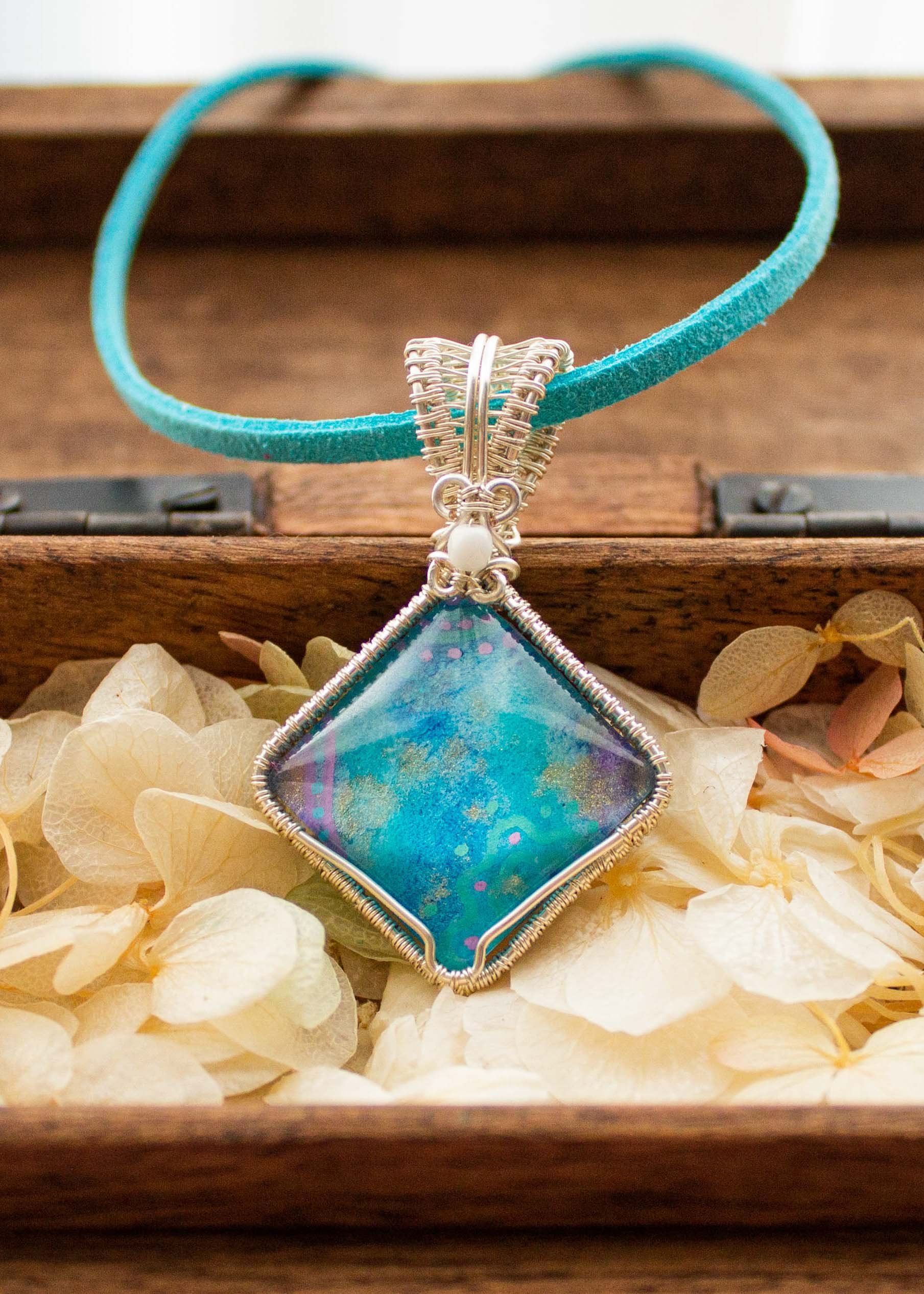 Watercolour Doodle Pendant