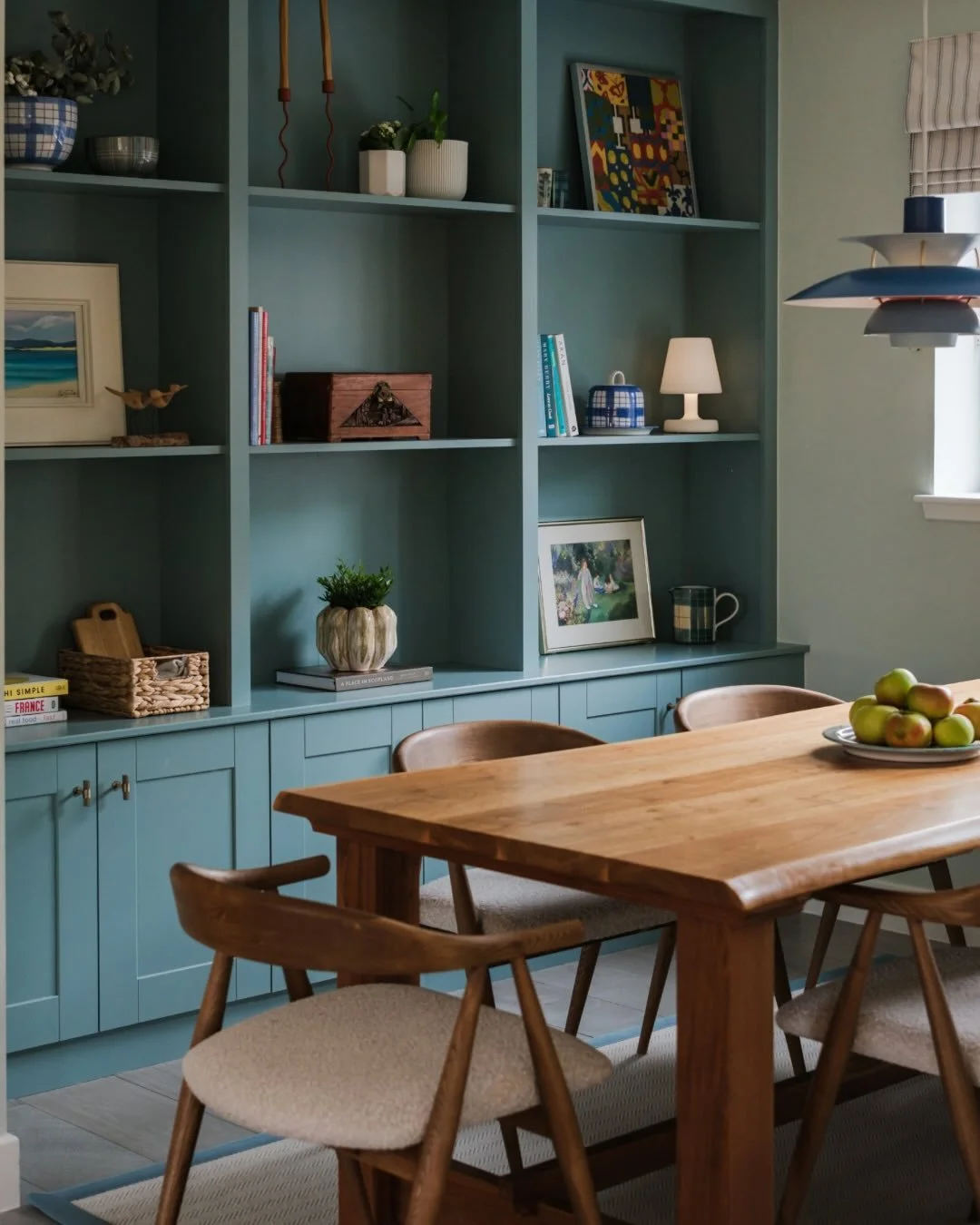 This was one of my favourite projects to work on last year, and the start of new beginnings for my lovely clients as they downsized to their beautiful new home.

In the dining area we created a relaxed, uplifting space, full of colour, patterns and t