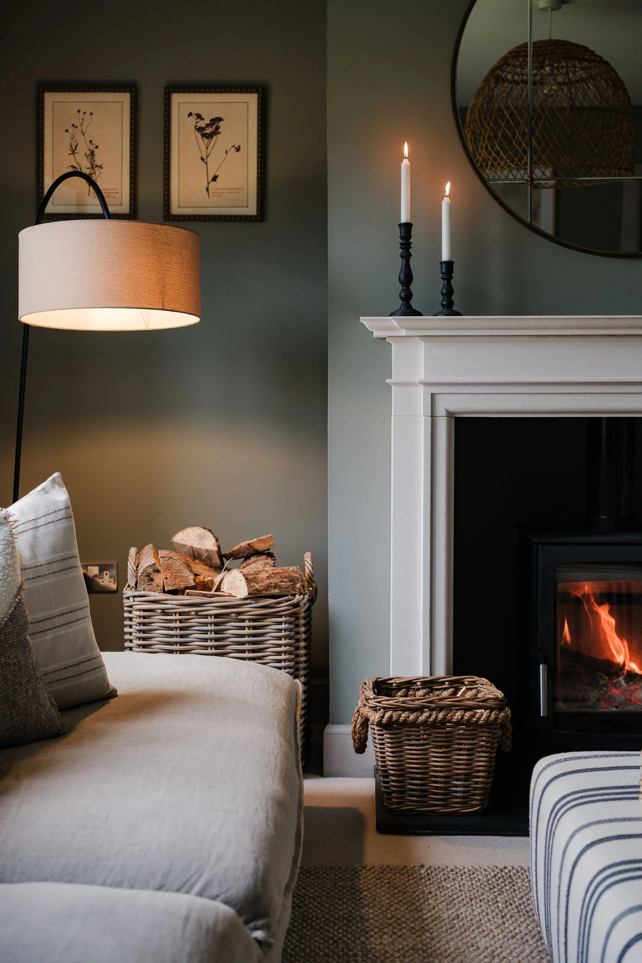 Cosy living room in winter