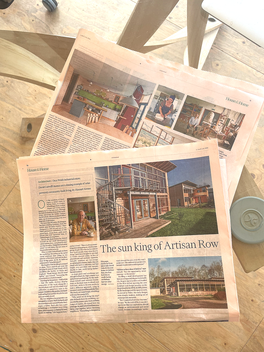 An Image of the FT Newspaper with David's Feature