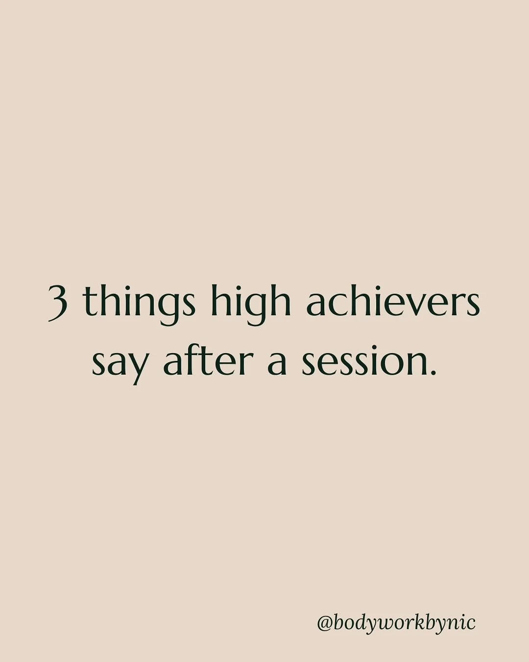 Here are 3 things high achievers tell me after a session:

&ldquo;I finally feel relaxed&hellip; for the first time in years.&rdquo;

Most high achievers never switch off. Their system is always running hot. Relaxation isn&rsquo;t weakness, it&rsquo;