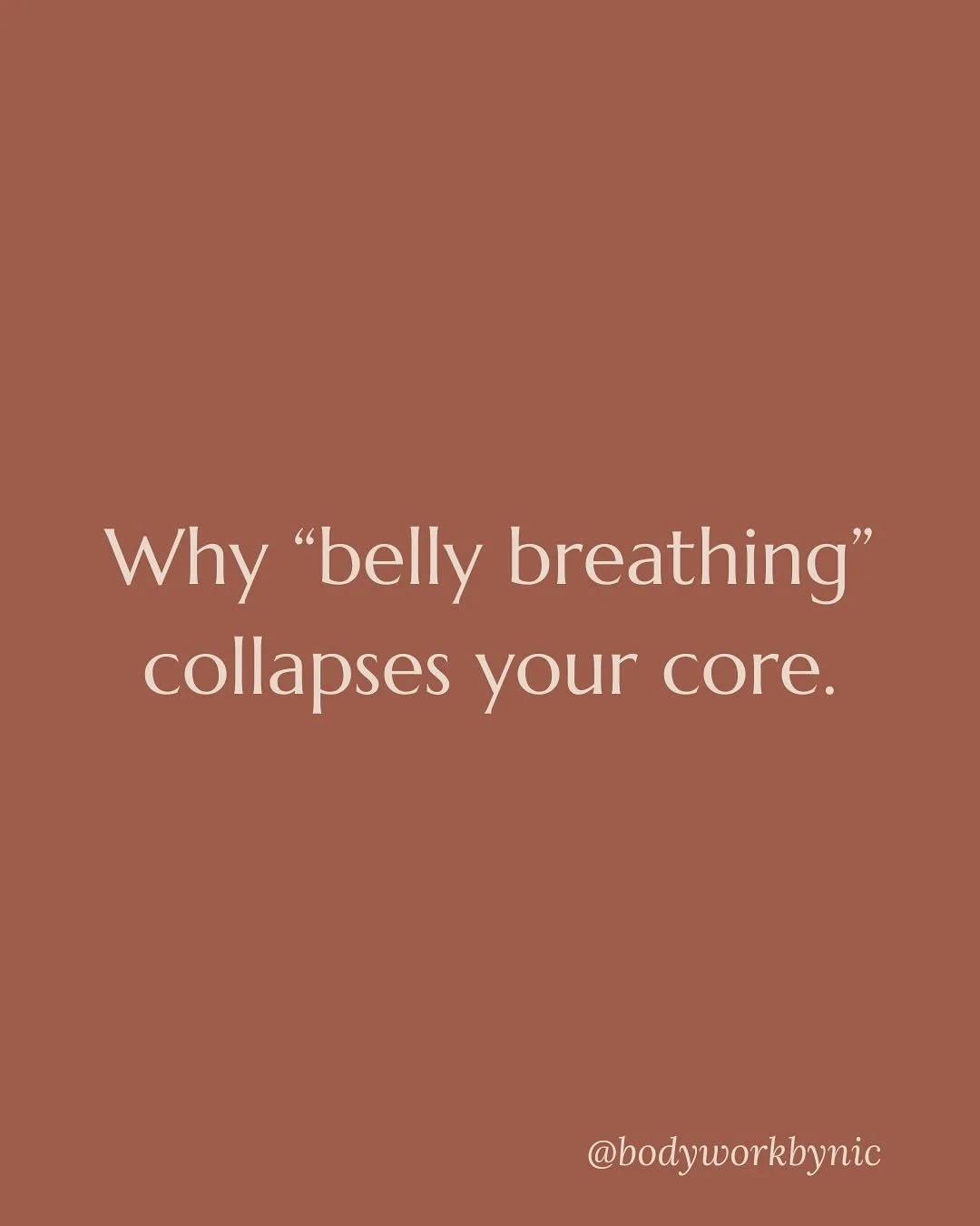 &ldquo;Belly breathing&rdquo; is everywhere. Push your stomach out. 
Make it big.

The problem? 

Your core isn&rsquo;t just your belly.
 It&rsquo;s a 360&deg; pressure system-front, back, sides, pelvic floor, neck, and head stacked on top.

When you