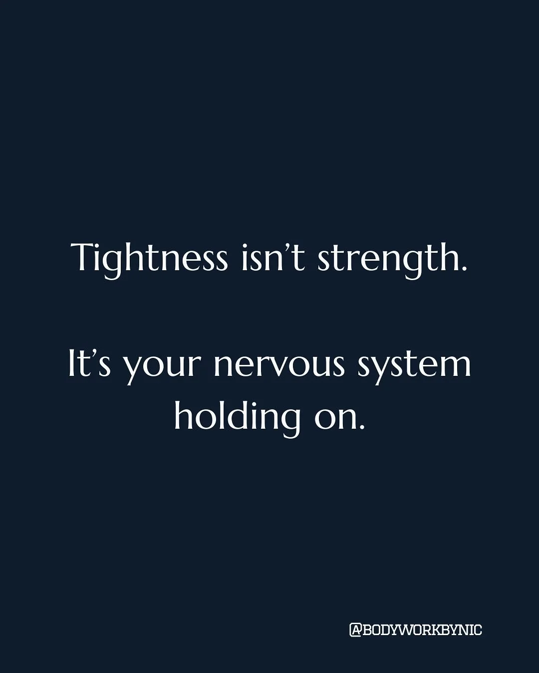 Tightness isn&rsquo;t always a muscle problem, it&rsquo;s often a communication problem. 
Your brain uses tension as protection when it doesn&rsquo;t feel stable, supported, or safe.  You can stretch, roll, and dig into it all you want but until your