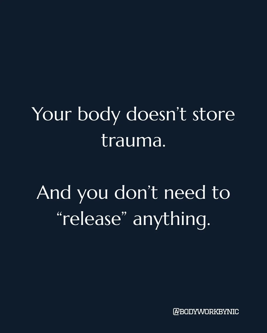 You don&rsquo;t need to release trauma, you need to retrain your nervous system.

The idea that your body &ldquo;stores trauma&rdquo; as trapped energy is one of the most profitable myths in the wellness industry.

It sells the fantasy that you&rsquo