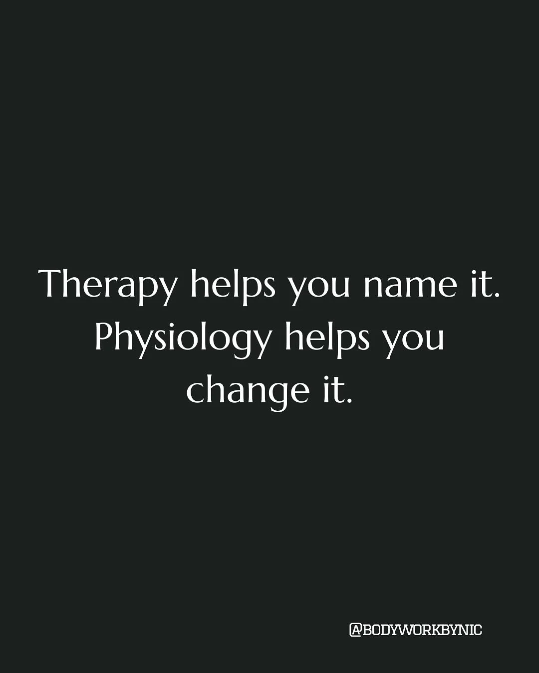Awareness isn&rsquo;t enough if your body can&rsquo;t keep up.

Therapy helps you name what&rsquo;s happening.

Physiology helps you change what&rsquo;s happening.

You can understand every pattern in your head and still stay stuck if your nervous sy