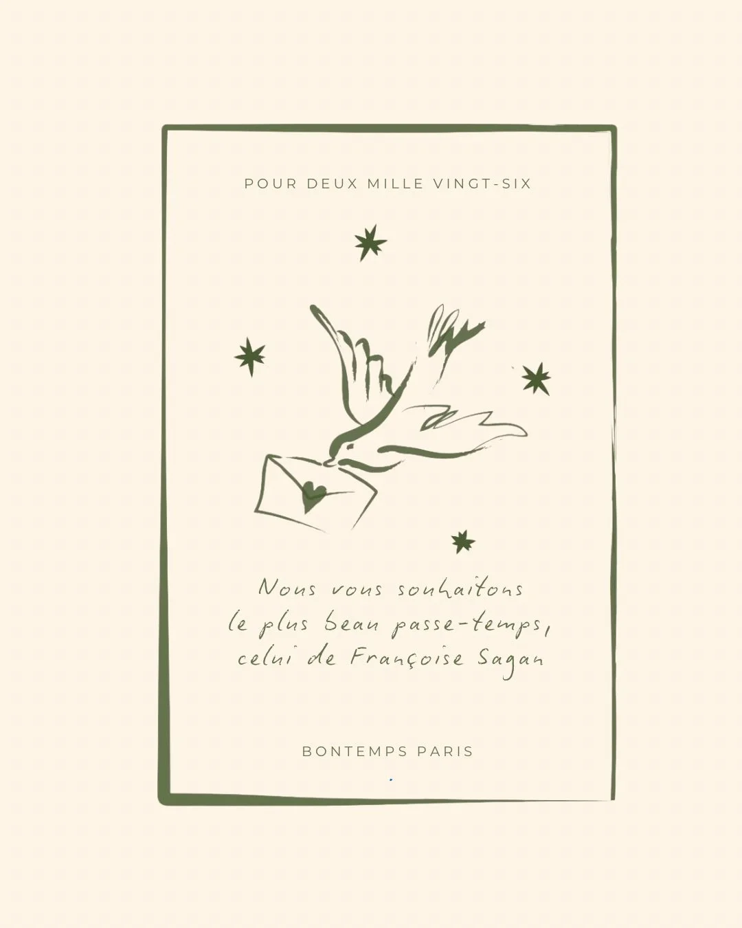 Notre souhait le plus doux pour deux mille vingt-six 💌

Parce qu&rsquo;il glisse, s&rsquo;enfuit, passe, se savoure, reste, se perd et se gagne, s&rsquo;&eacute;tire ou se tord, nous avons voulu capturer le temps, dans des flacons de parfum&hellip; 