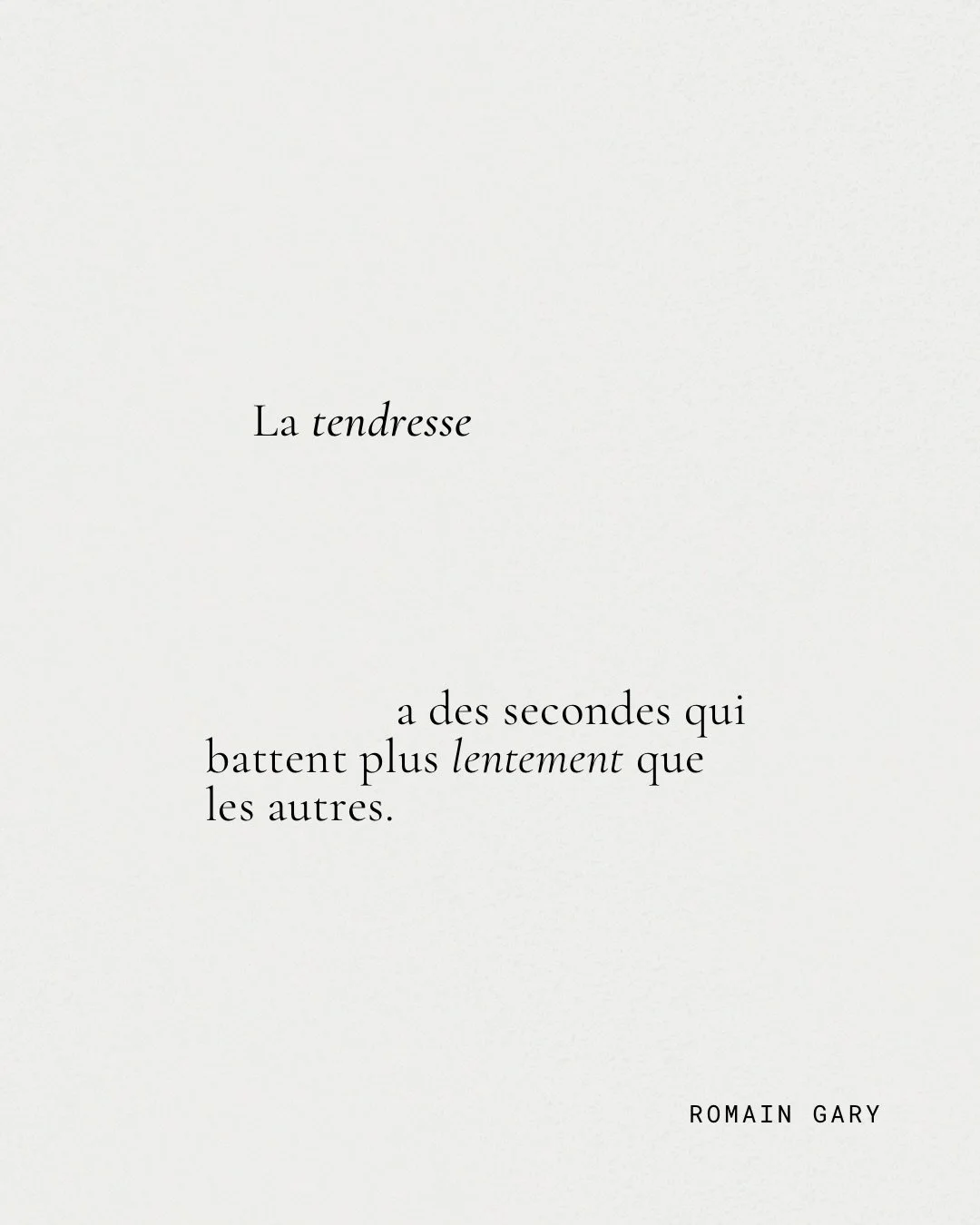 Joyeuse Saint-Valentin.s-Valentine.es, vive la tendresse 💌

Romain Gary said &laquo;&nbsp;Tenderness has moments that beat more slowly than others &raquo;. Happy Valentine&rsquo;s day, with tenderness for all 🤍

#bontemps #saintvalentin #valentines