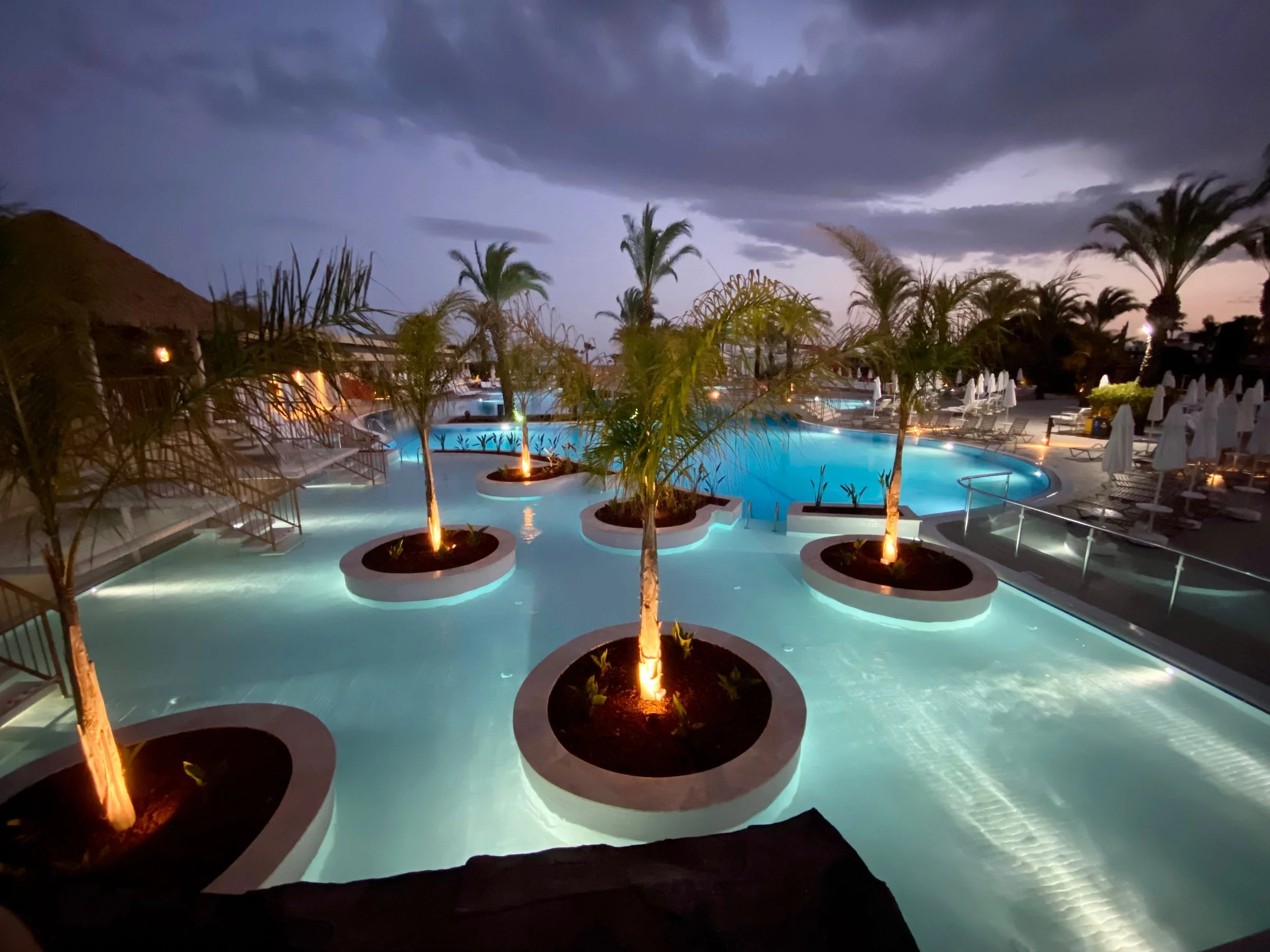 View of the pool and cabana section at the Liberty Lara, Lara Beach, Antalya.