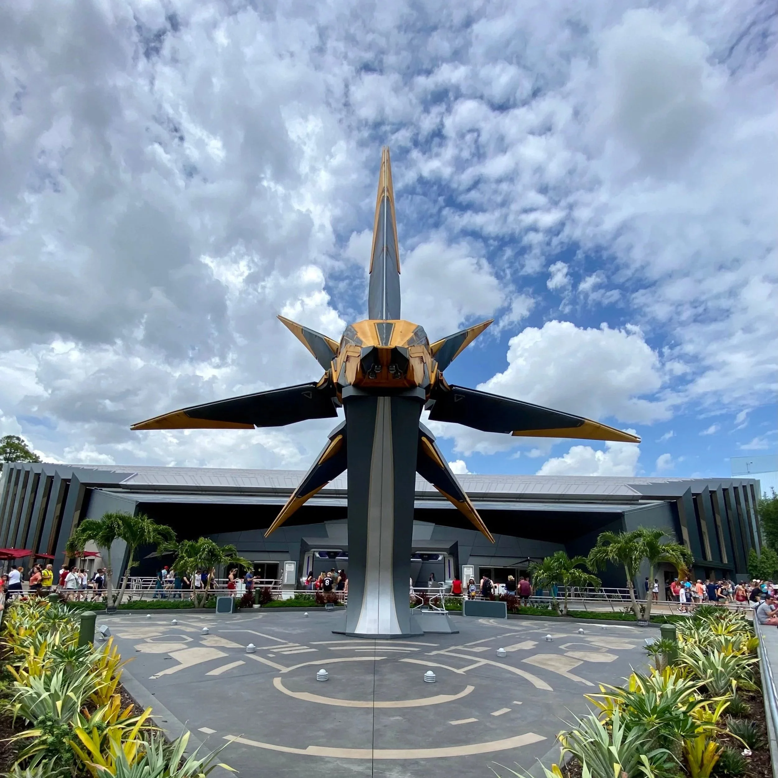 Outside of the Guardians of the Galaxy ride in Epcot, Walt Disney World, Florida