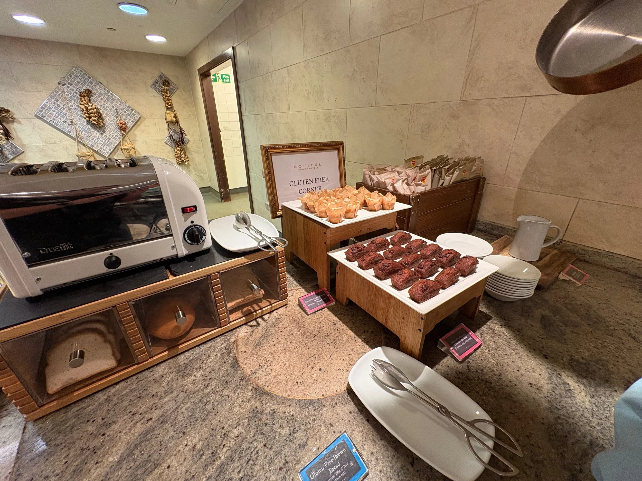Image showing the gluten free section of the buffet breakfast at the Sofitel Heathrow T5