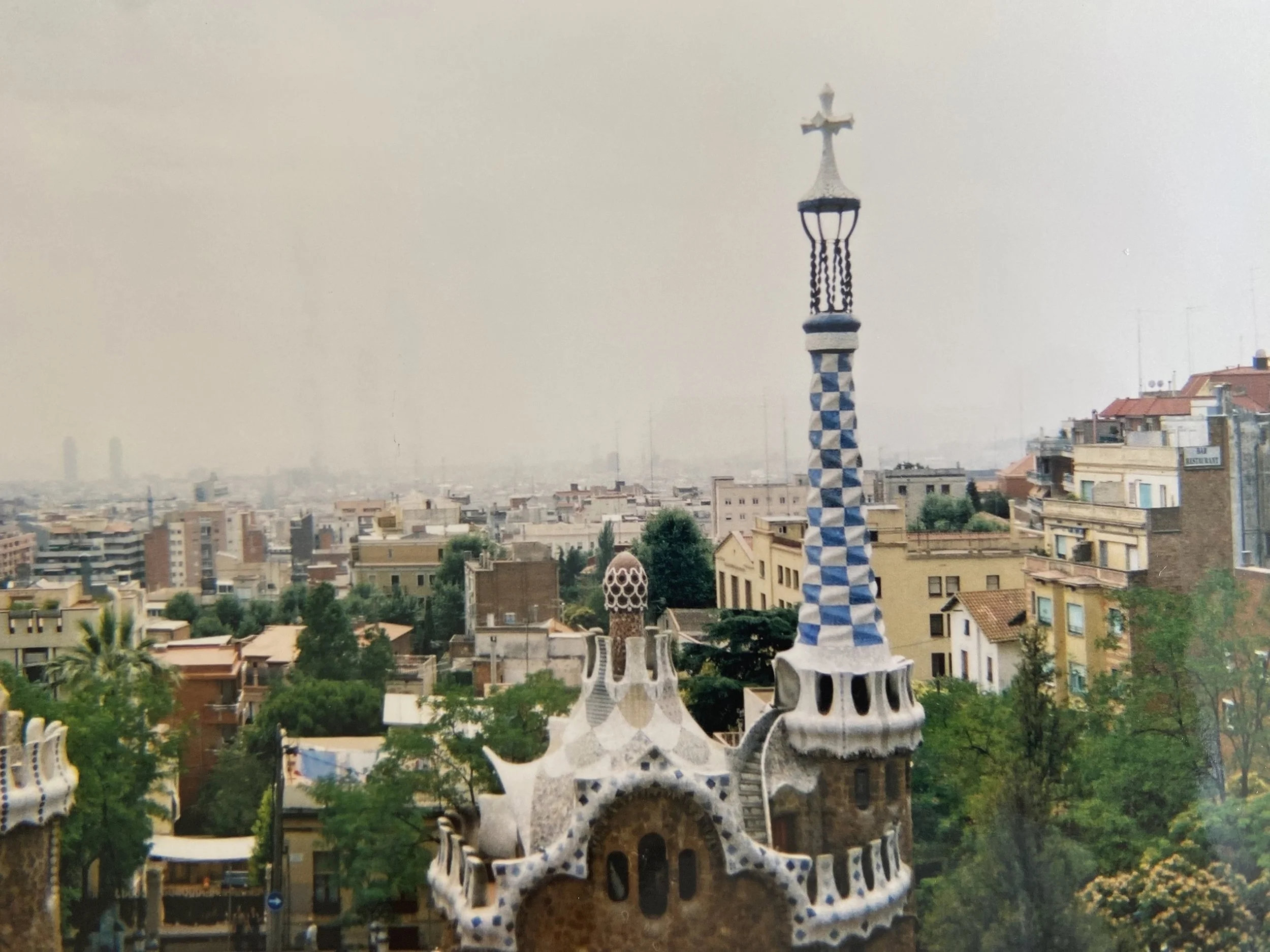 A view of the gatehouse at Parc Guell