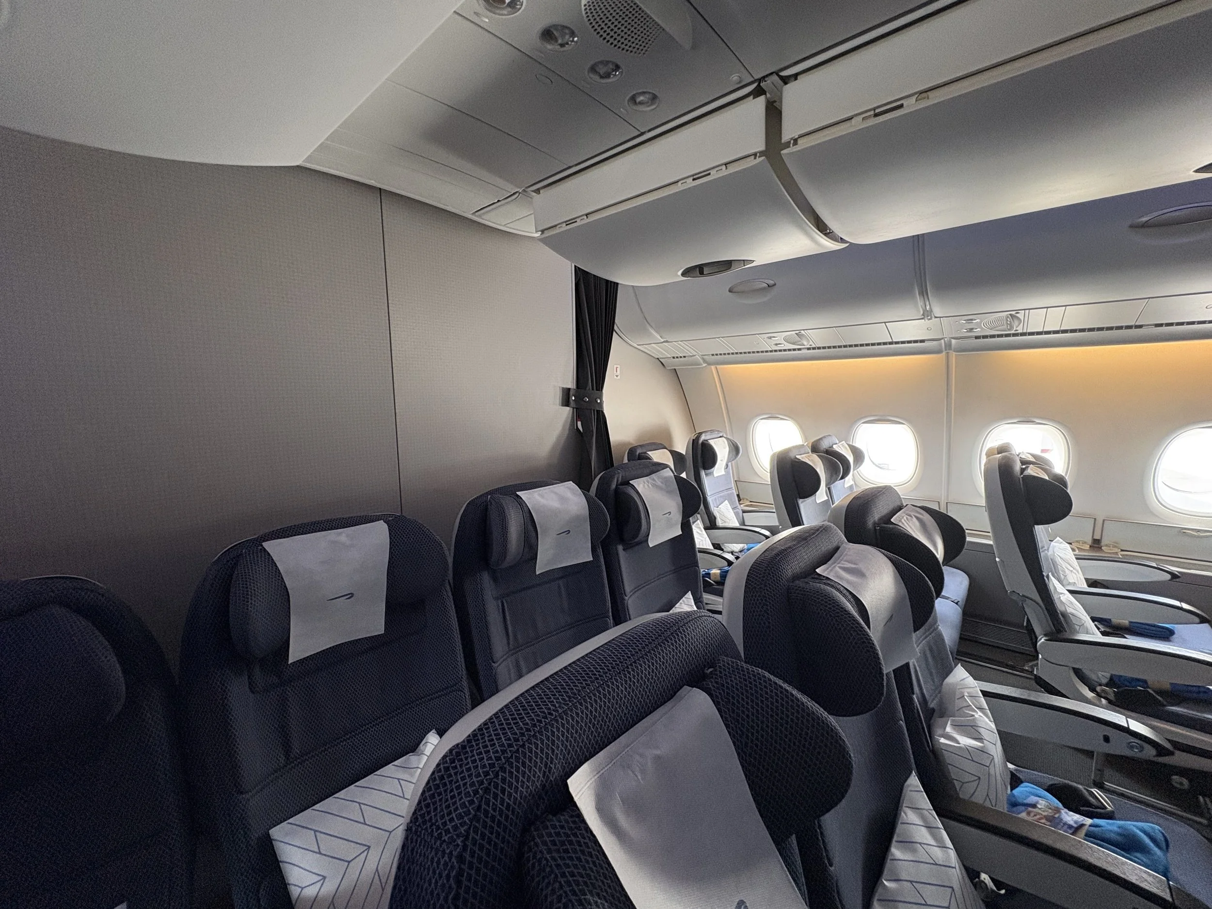 Image of the economy seating layout on British Airways' A380 upper deck