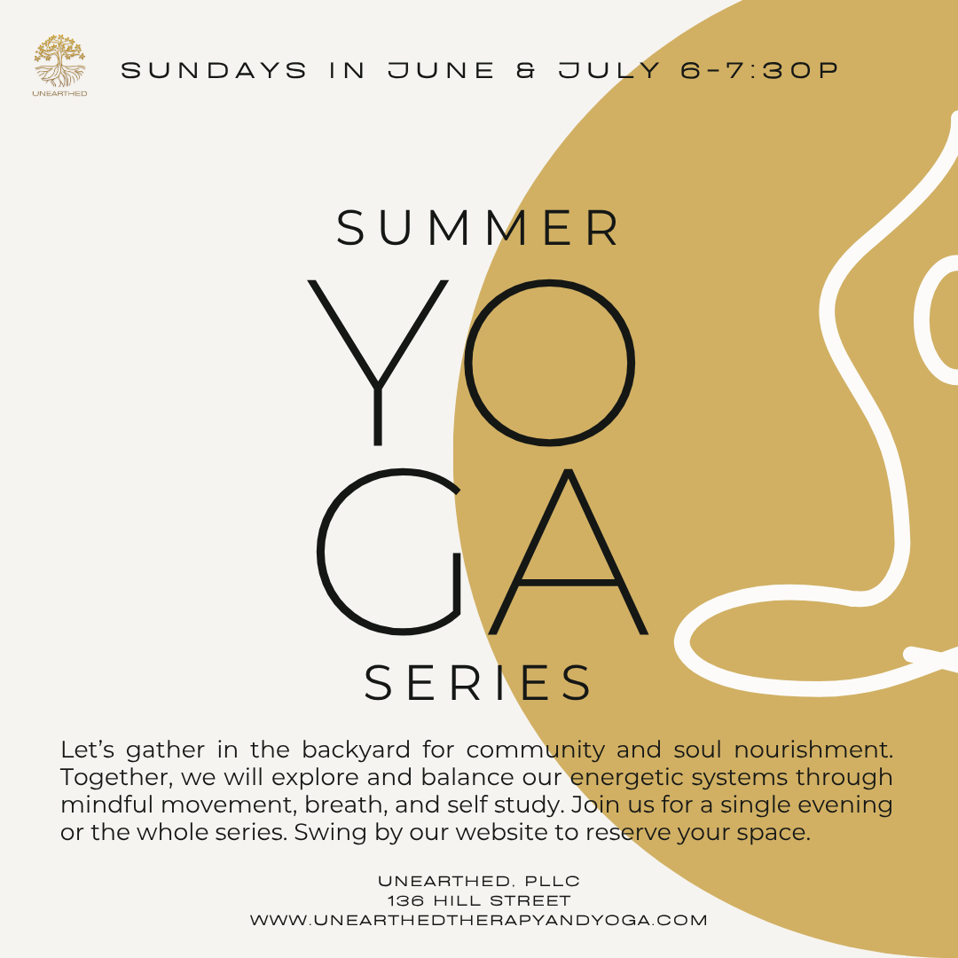Outdoor summer yoga in Keller TX with slow flow movement and breathwork, part of a weekly yoga series exploring energy centers and relaxation.