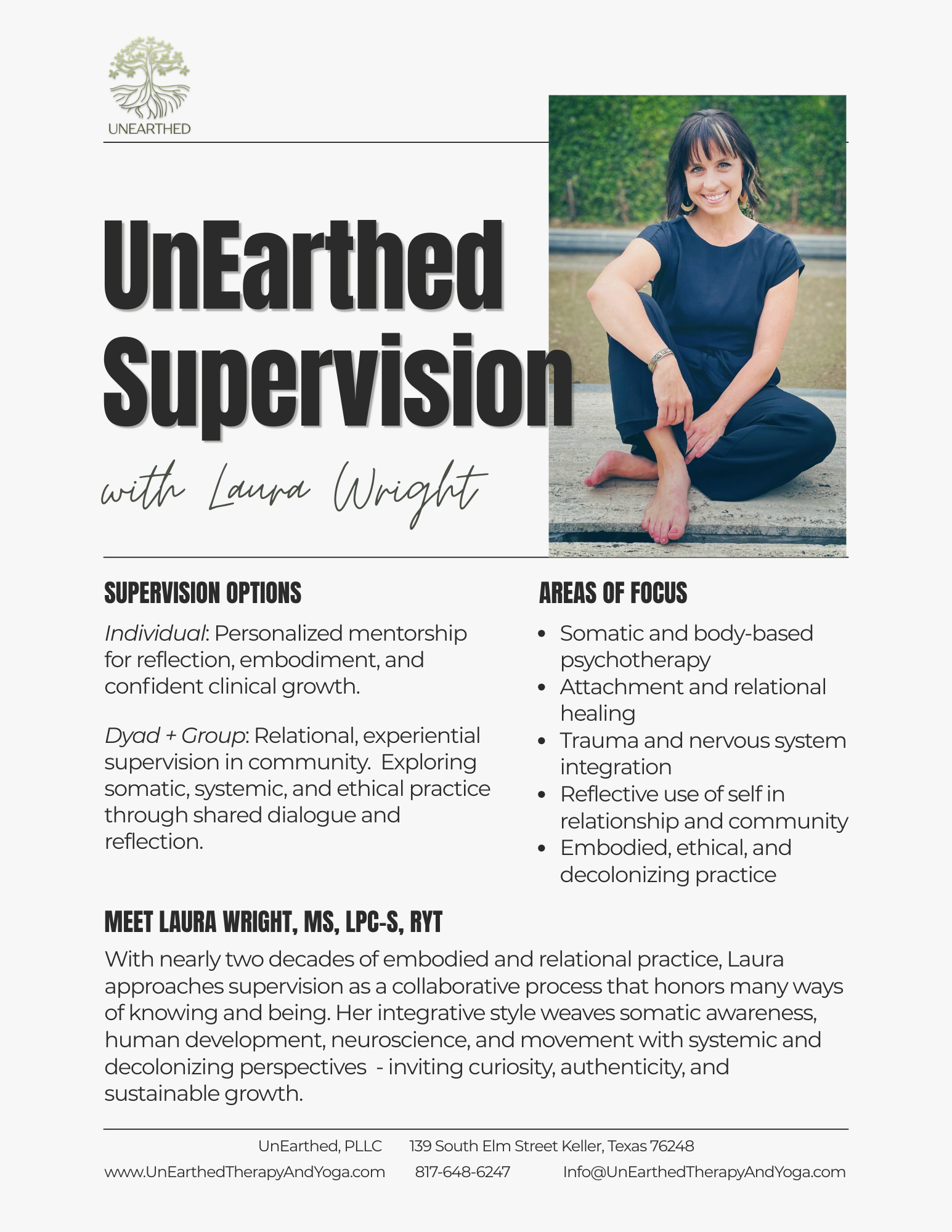 Laura Wright with UnEarthed offers LPC Supervision for LPC Associates in Texas