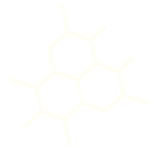 A black background with a white chemical structure diagram of a molecule.