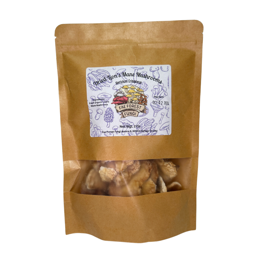 Dried Lions Mane Mushrooms - 2 oz